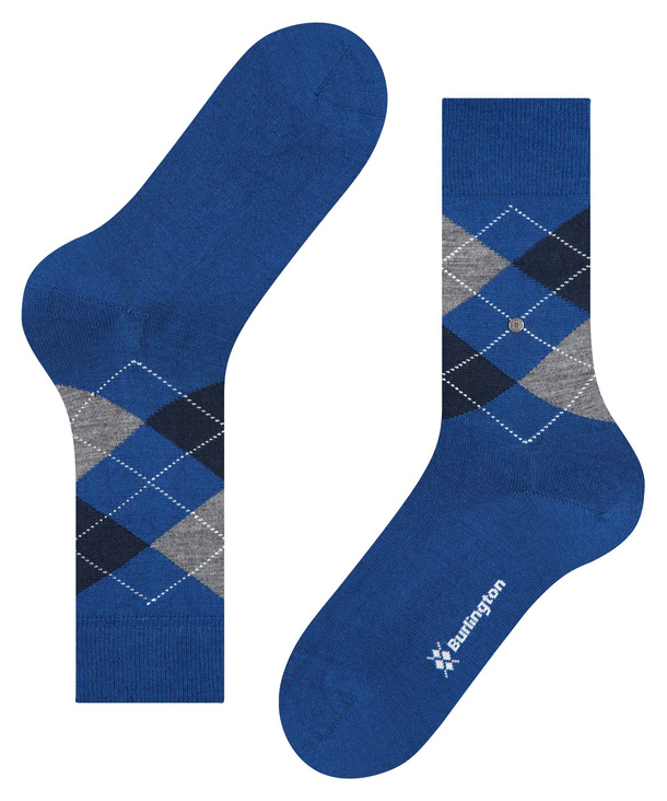 Burlington Edinburgh Herren Socken in Blau/Grau