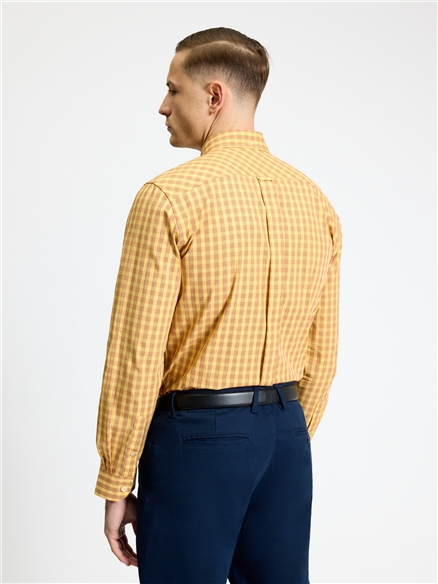 Ben Sherman Long Sleeve Gingham Shirt (Zest)