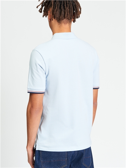 Ben Sherman Short Sleeve Placket Interest Polo (Powder Blue)