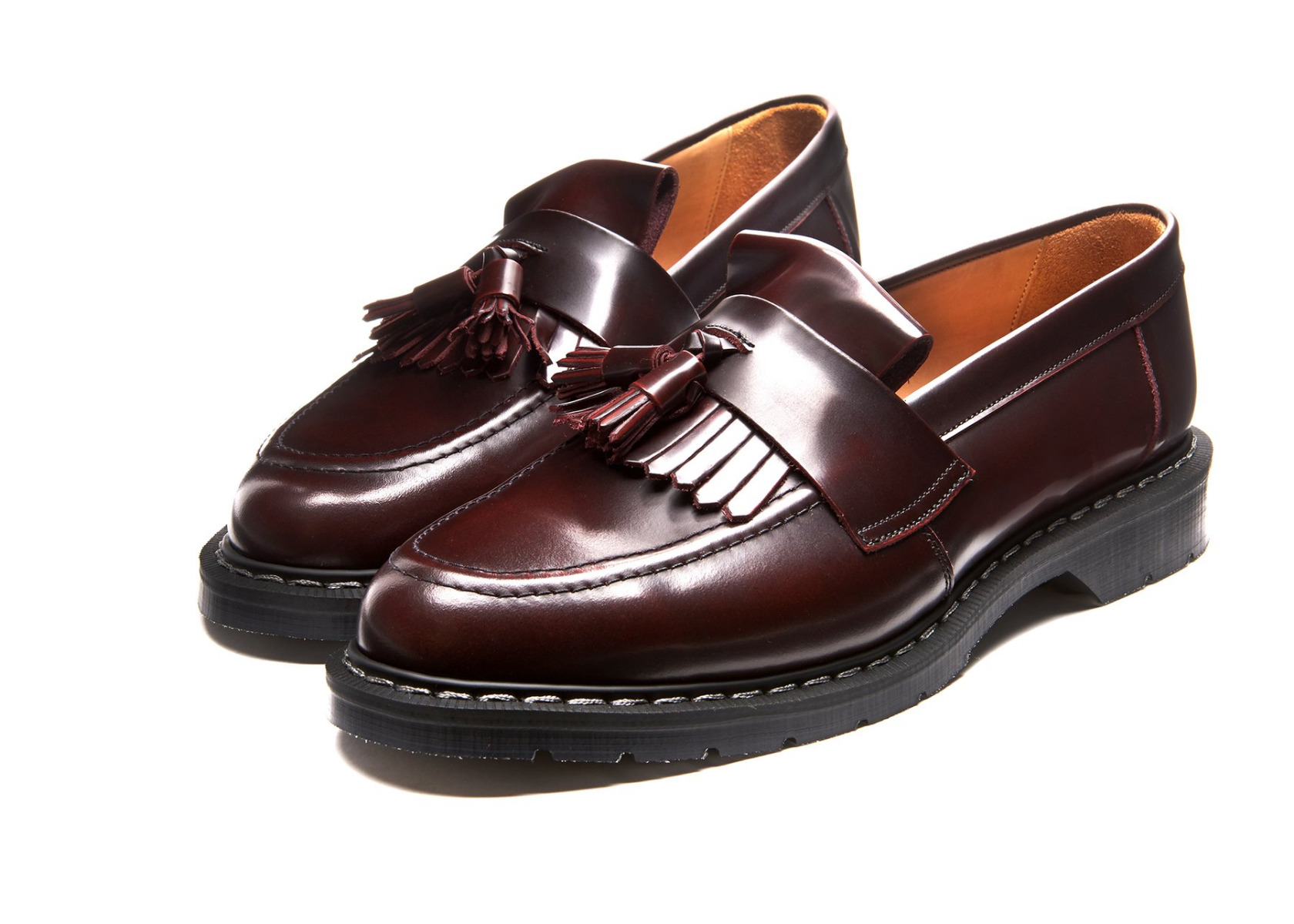 Solovair Tassel Loafer Burgundy Rub-Off