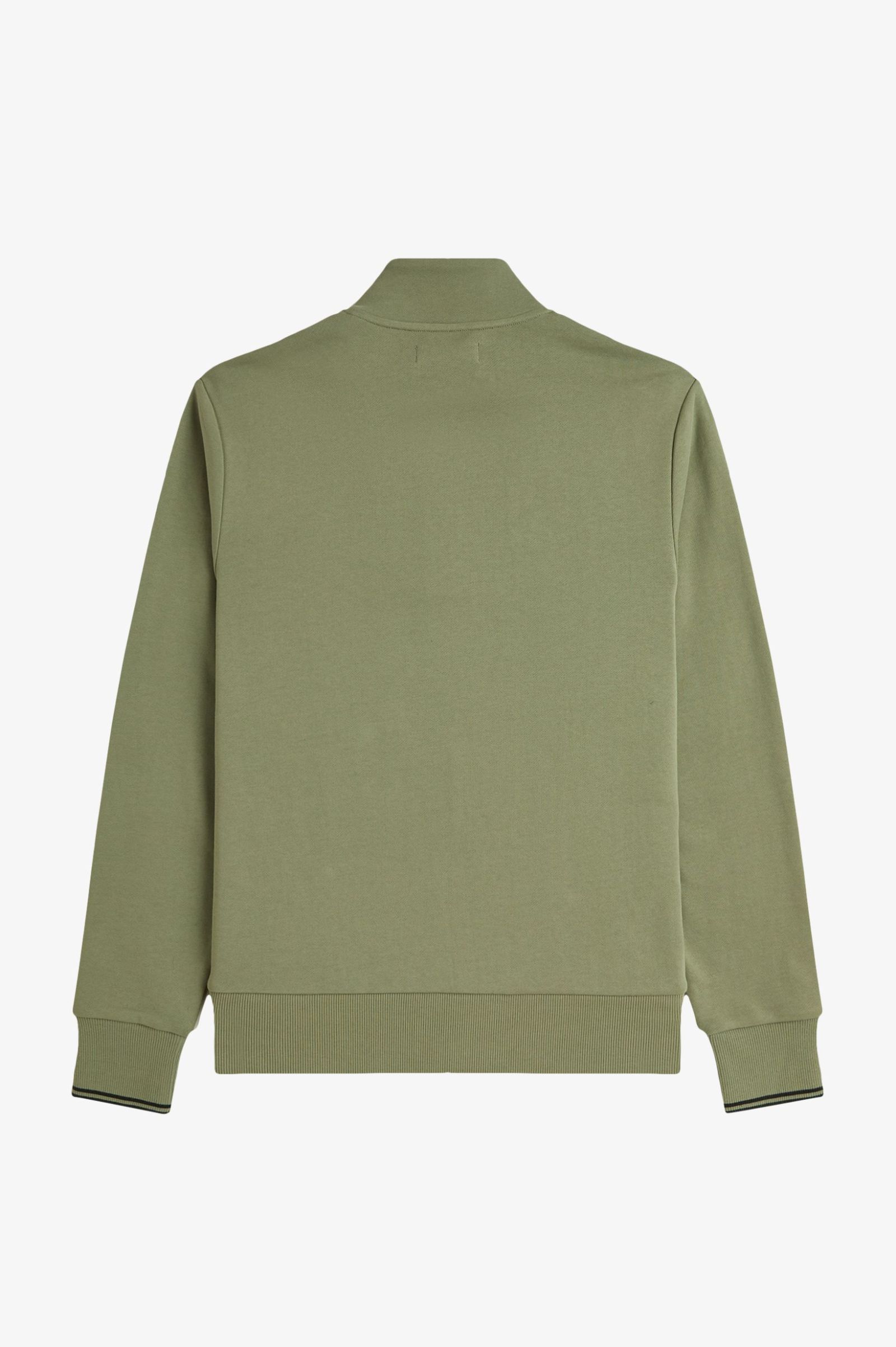 Fred Perry Half Zip Sweatshirt in Olive Mint 