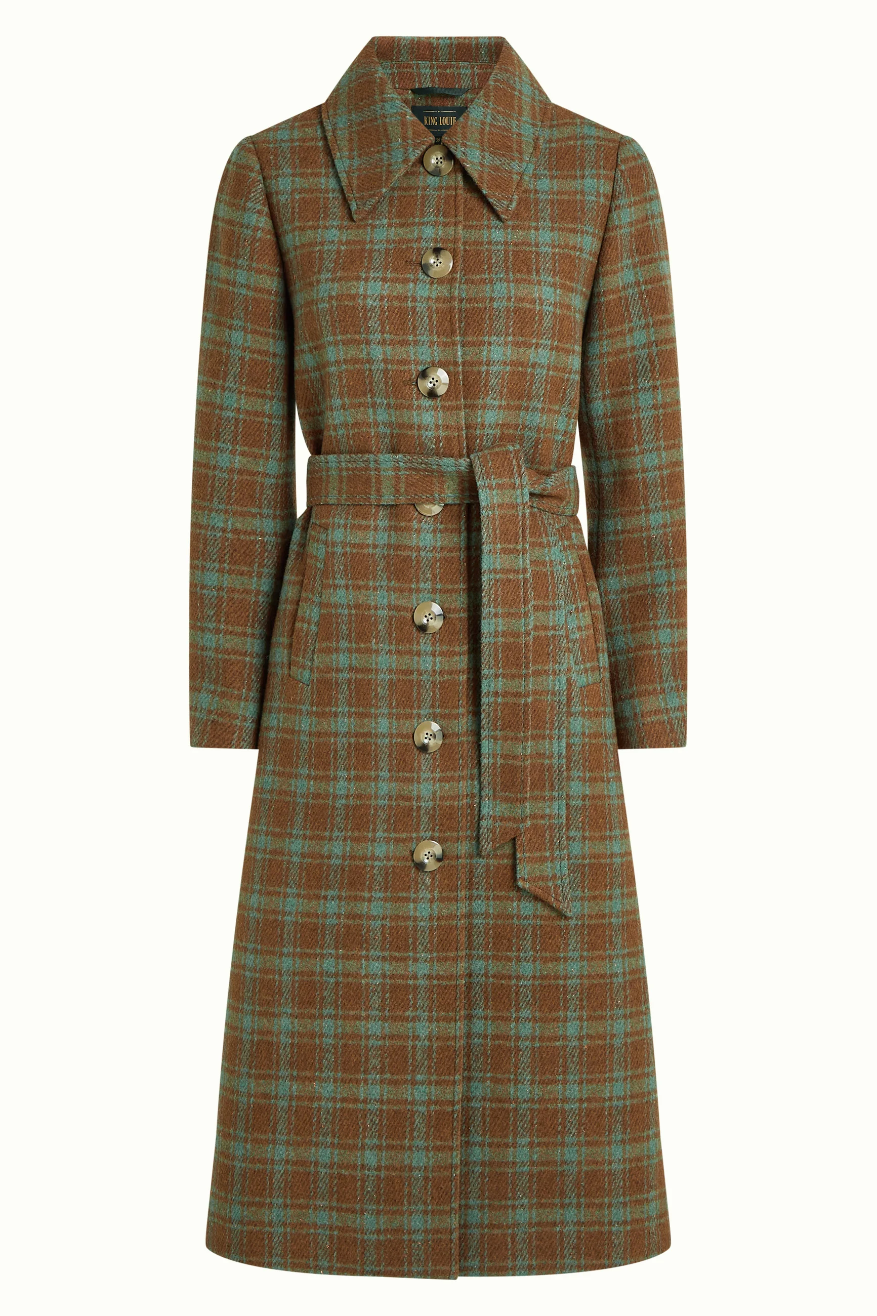King Louie Arabella Coat Coppa Check (Bear Brown)