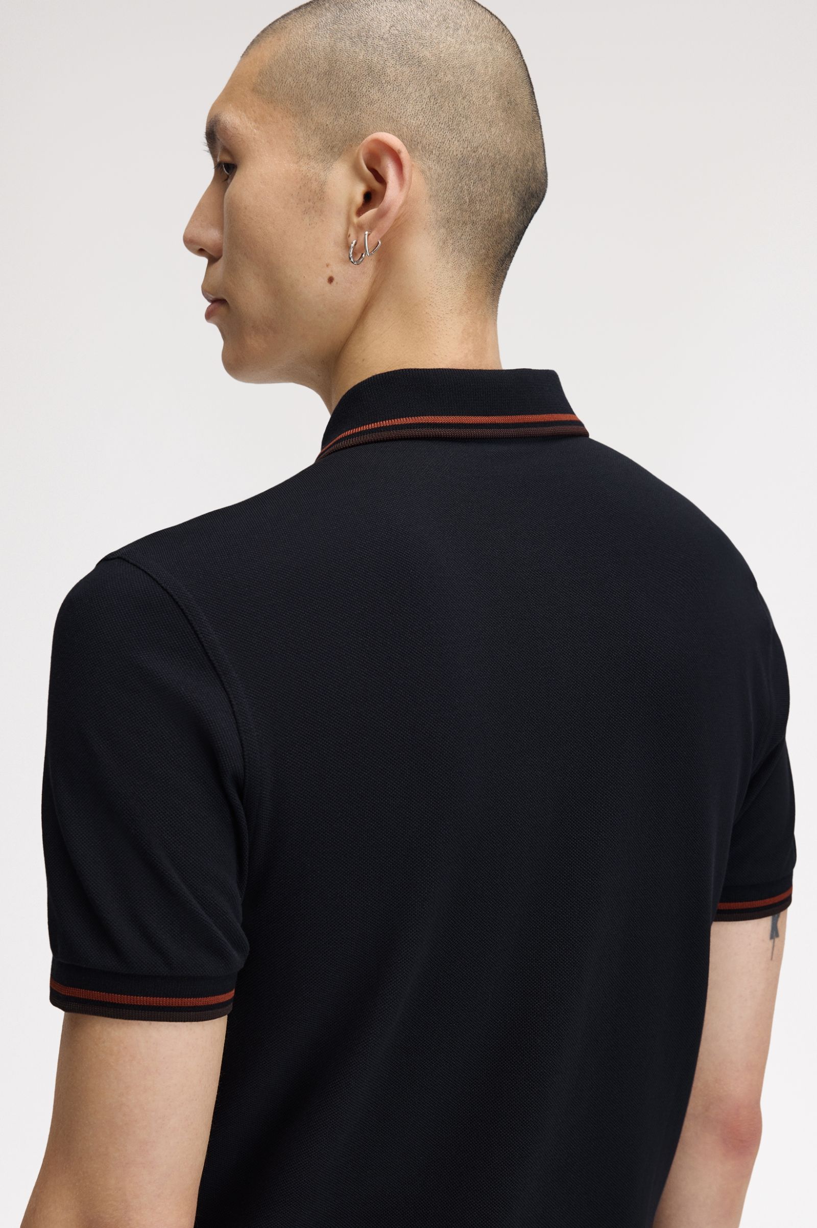 Fred Perry M3600 Twin Tipped Polo Shirt (Navy/Brandy/Rich Brown) 