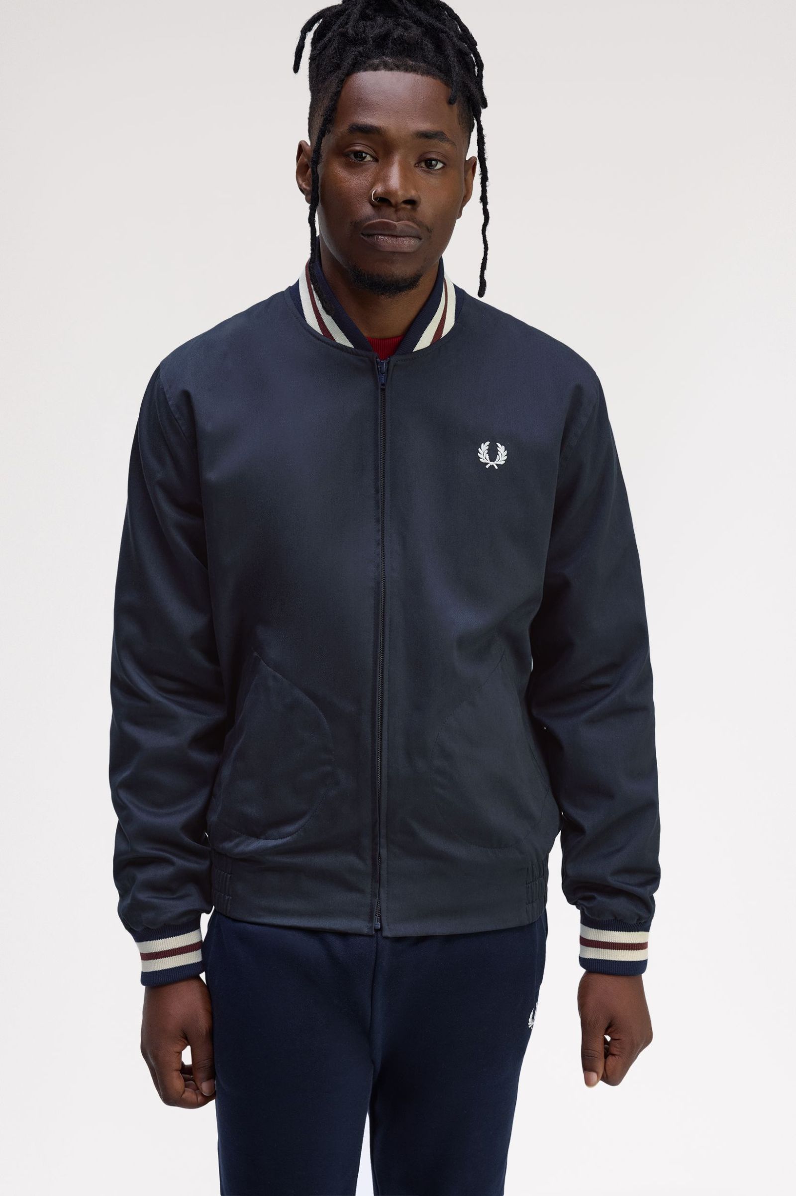 Fred Perry Twill Tennis Bomber Jacket (Navy)