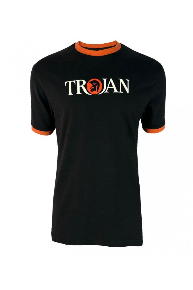 Trojan Logo Ringer Tee (Black) TC/1014