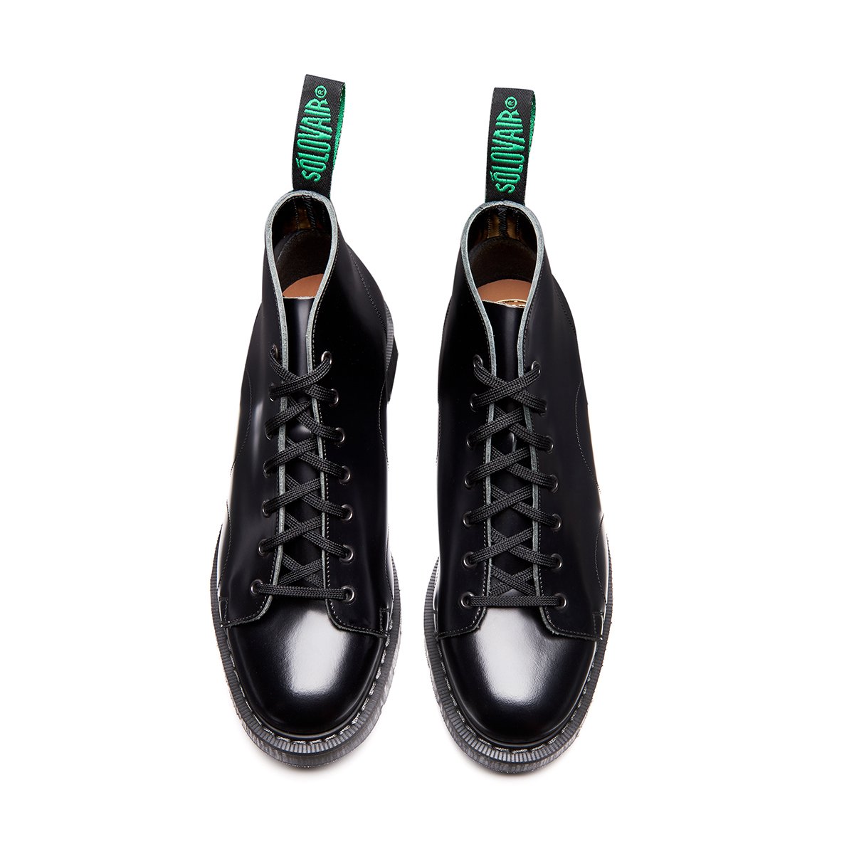 Solovair 7-Eye Monkey Boot Black Hi-Shine-UK 9,5 / EU 44