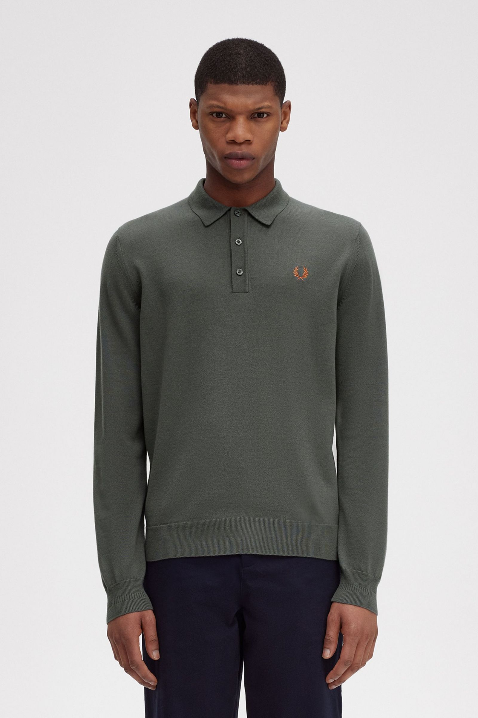 Fred Perry Classic Knitted Shirt (Field Green)