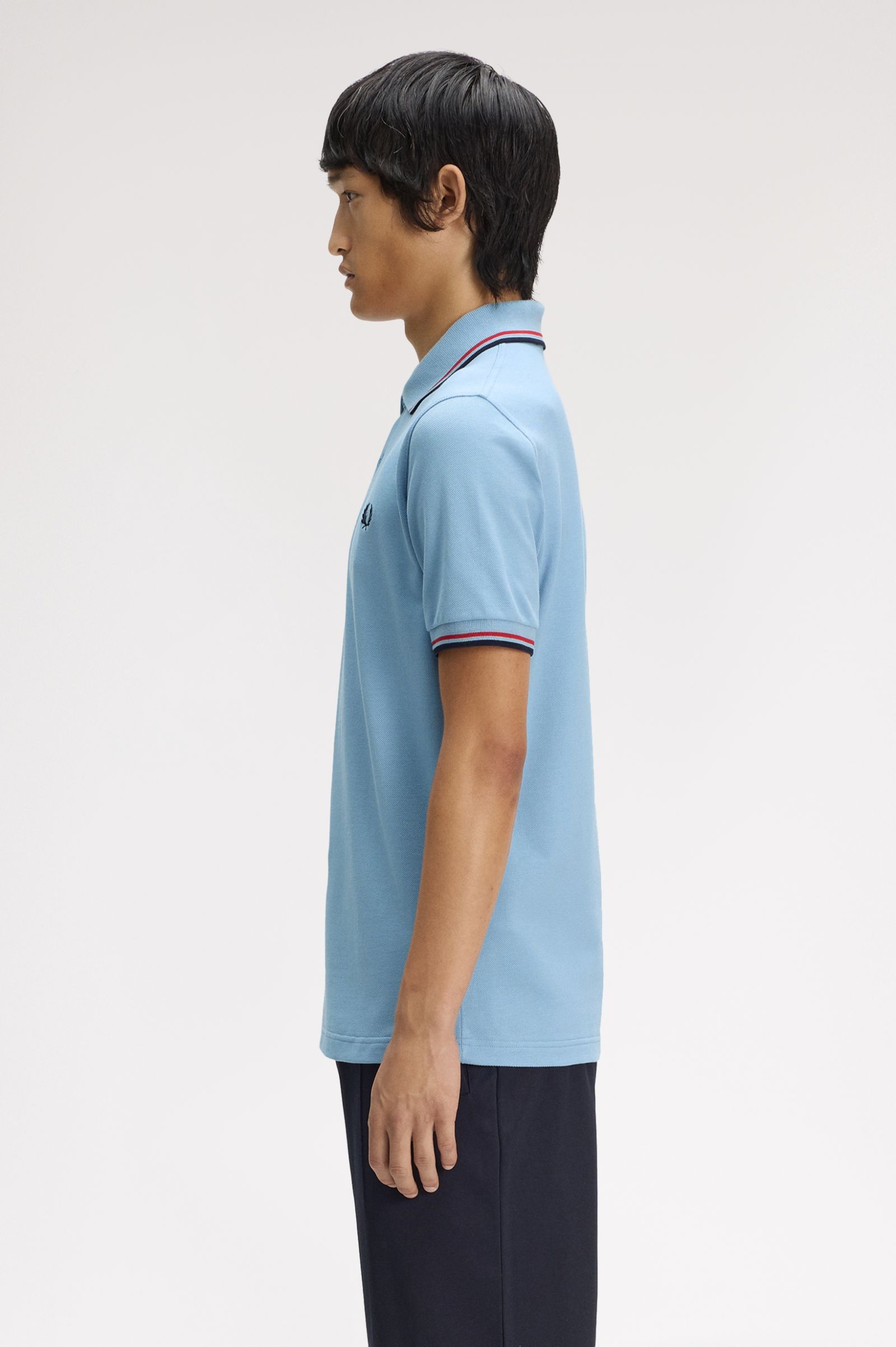 Fred Perry Twin Tipped Polo Shirt (Sky/Red/Navy)