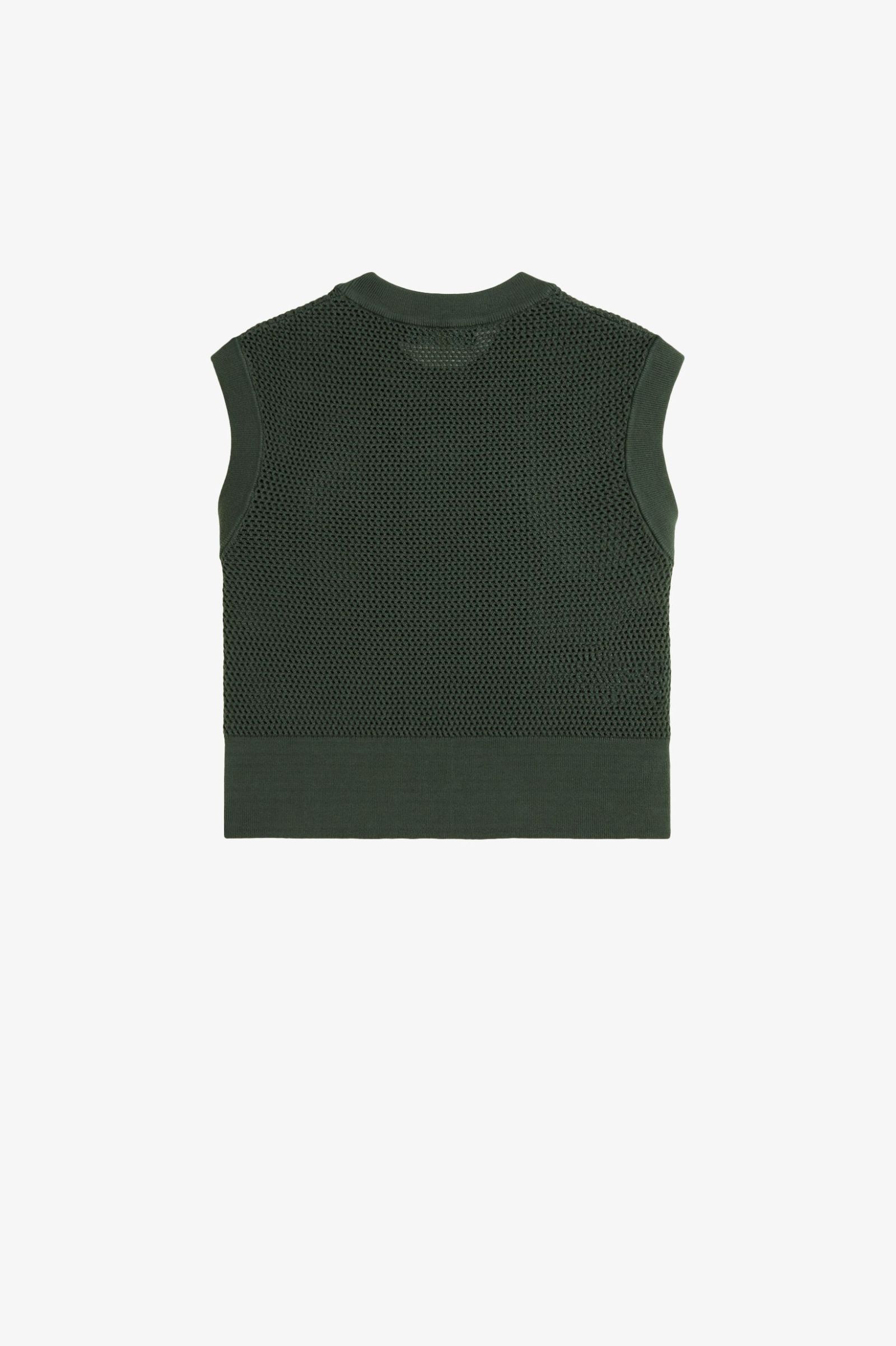 Fred Perry Textured Knitted Tank in Court Green