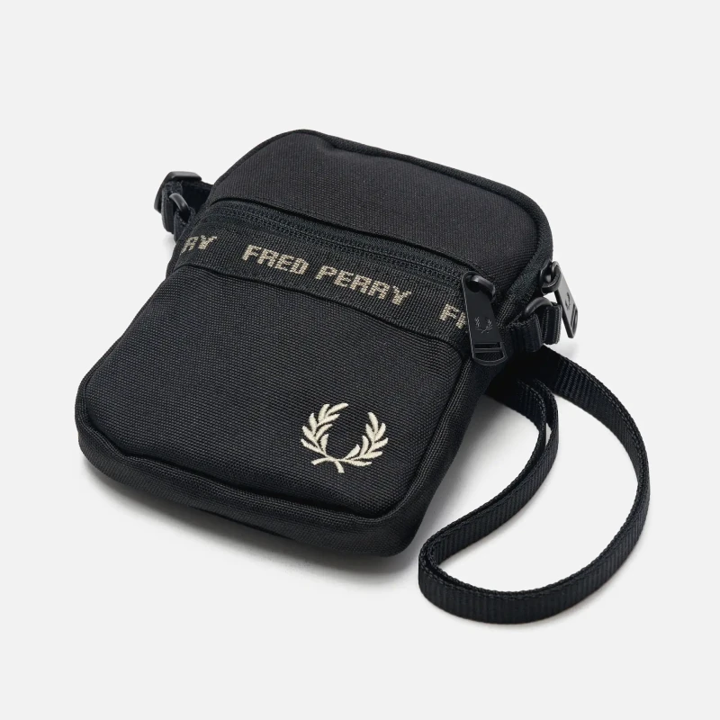 Fred Perry Taped Side Bag in Black 