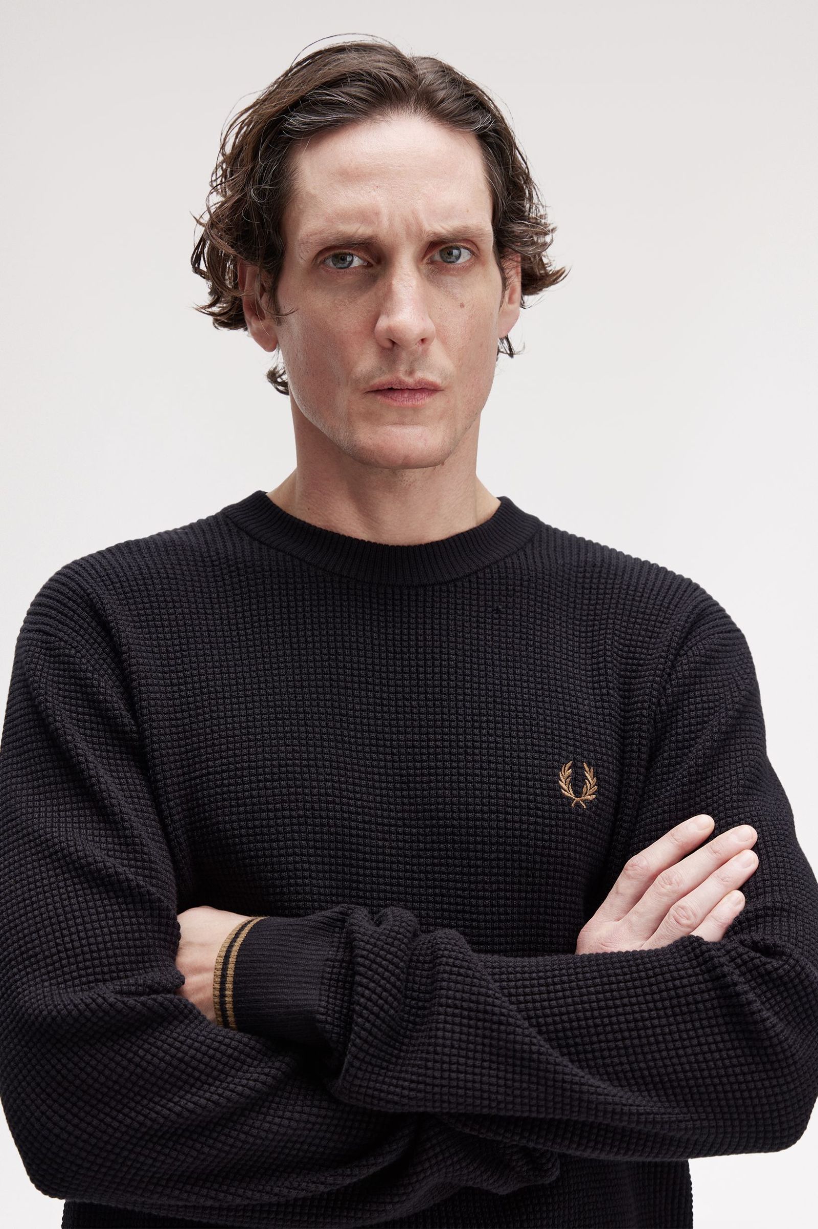 Fred Perry Waffle Stitch Jumper (Black)