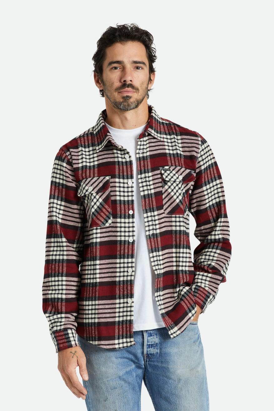 Brixton Flannel Hemd Bowery Island Berry