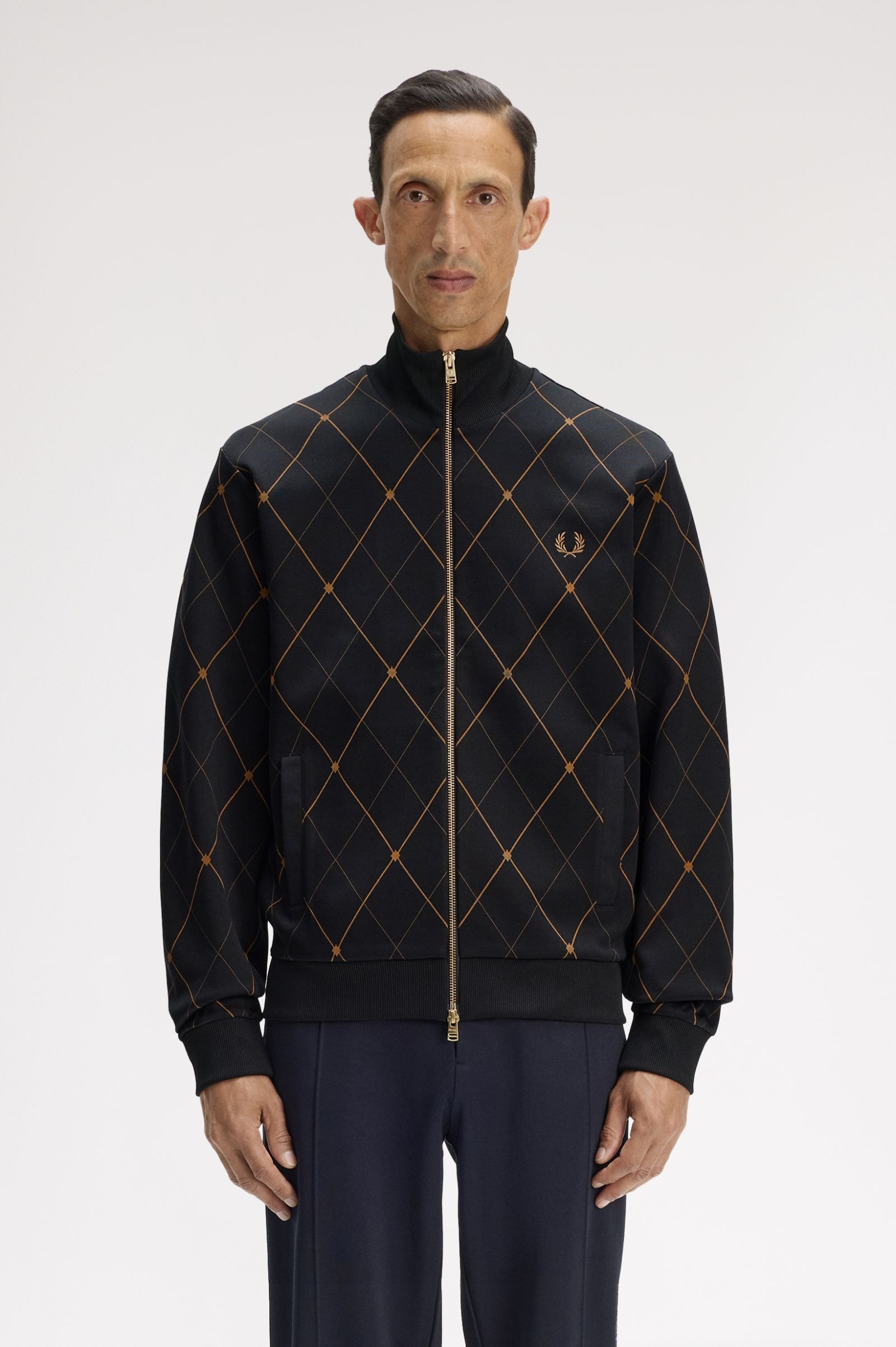 Fred Perry Argyle Track Jacket (Black)