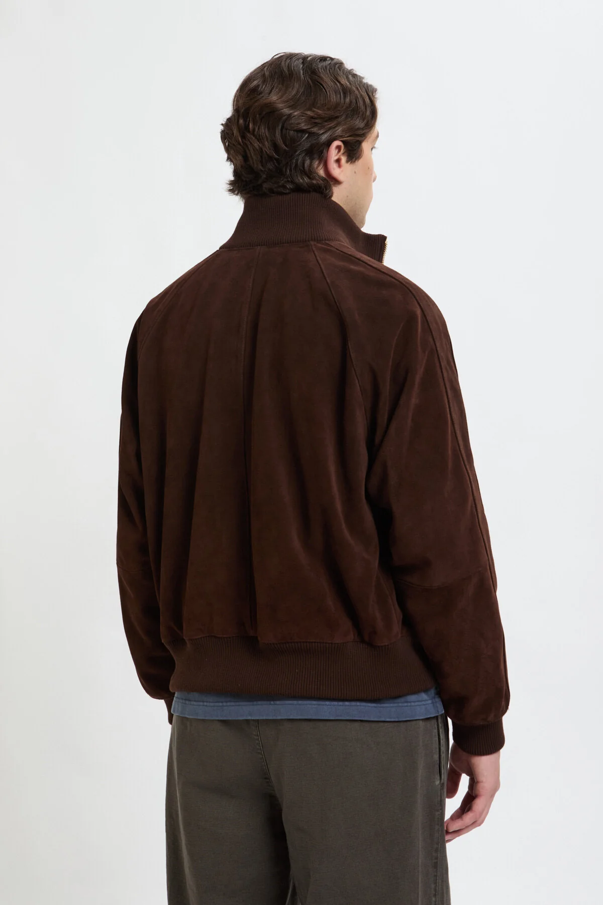 Baracuta Roughout Suede Track Jacket (Chocolate)
