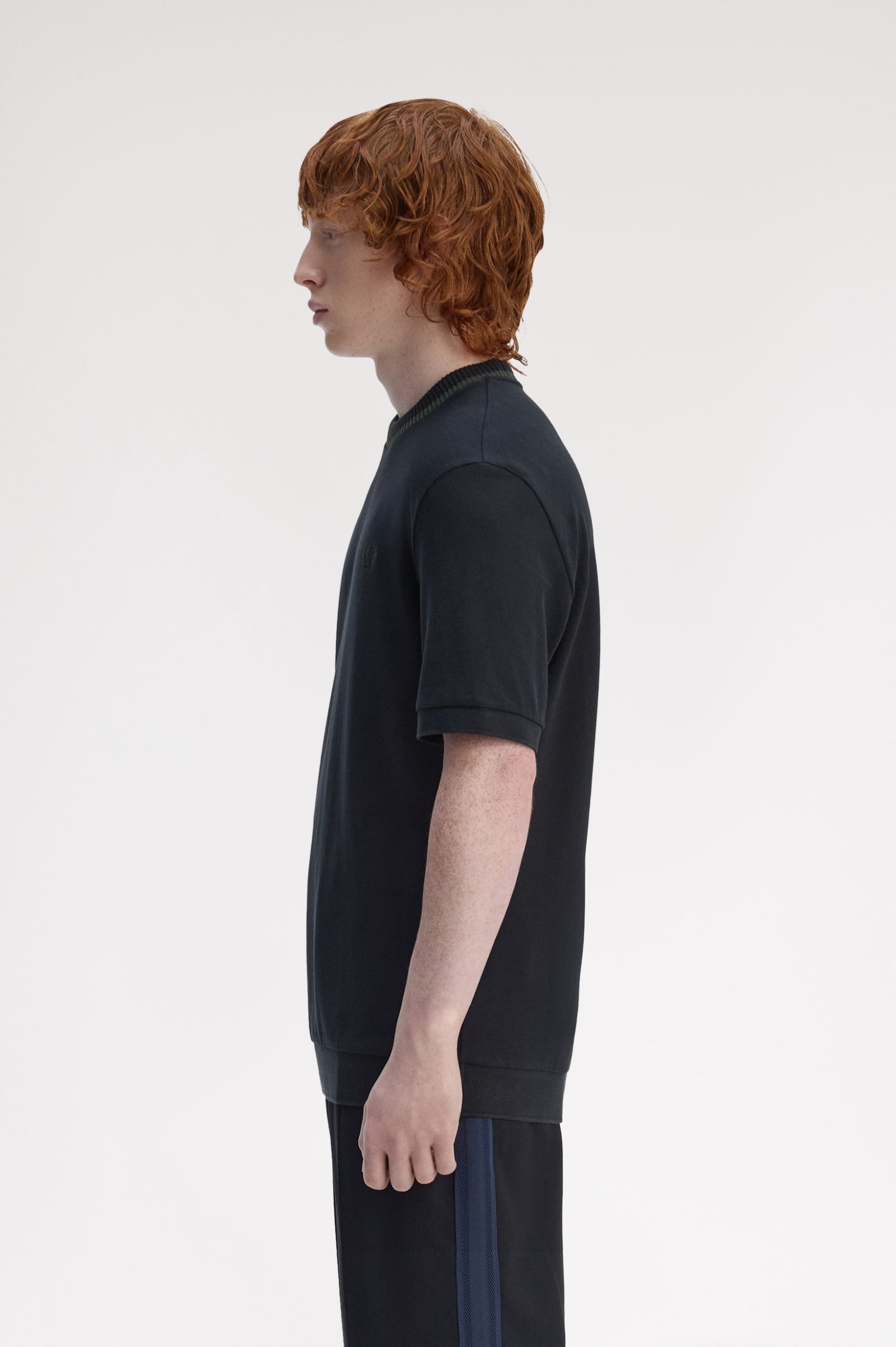 Fred Perry   Made in Portugal Crew Neck Pique T-Shirt (Navy)
