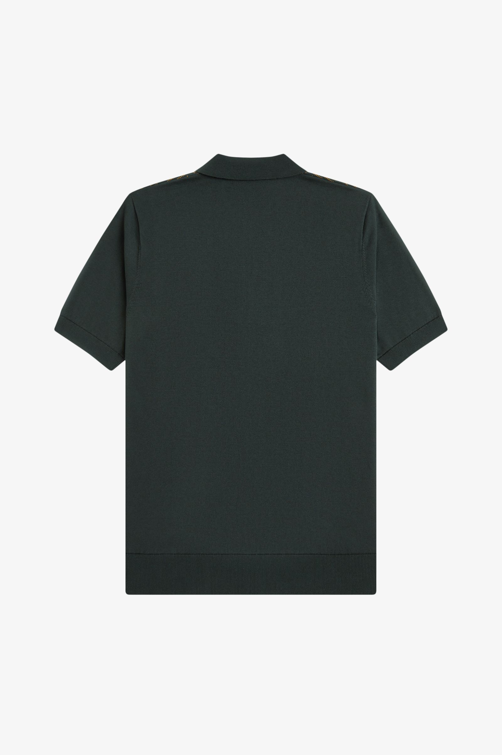 Frerd Perry Textured Panel Knitted Shirt (Night Green)
