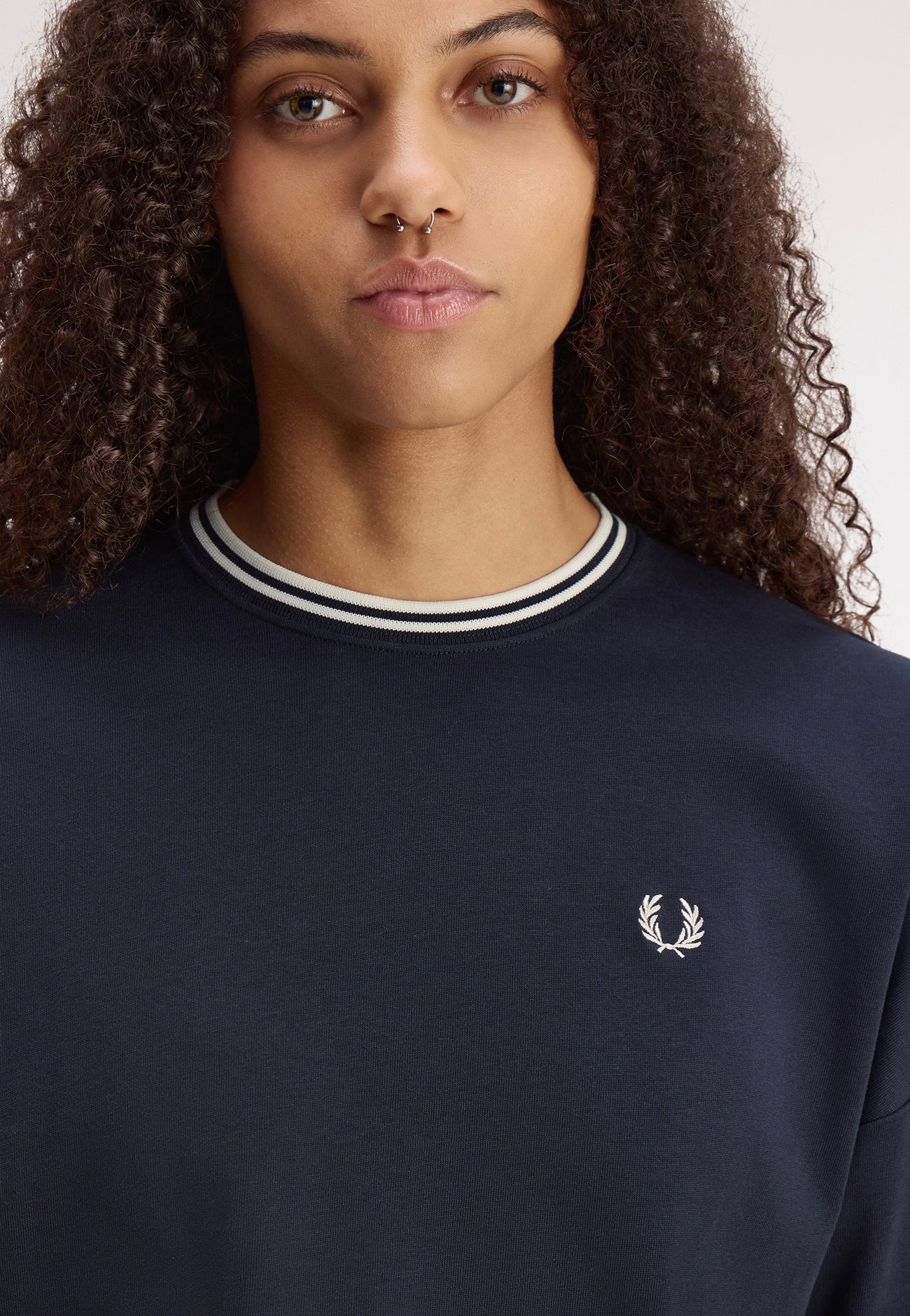 Fred Perry Twin Tipped L/S T-Shirt (Navy)