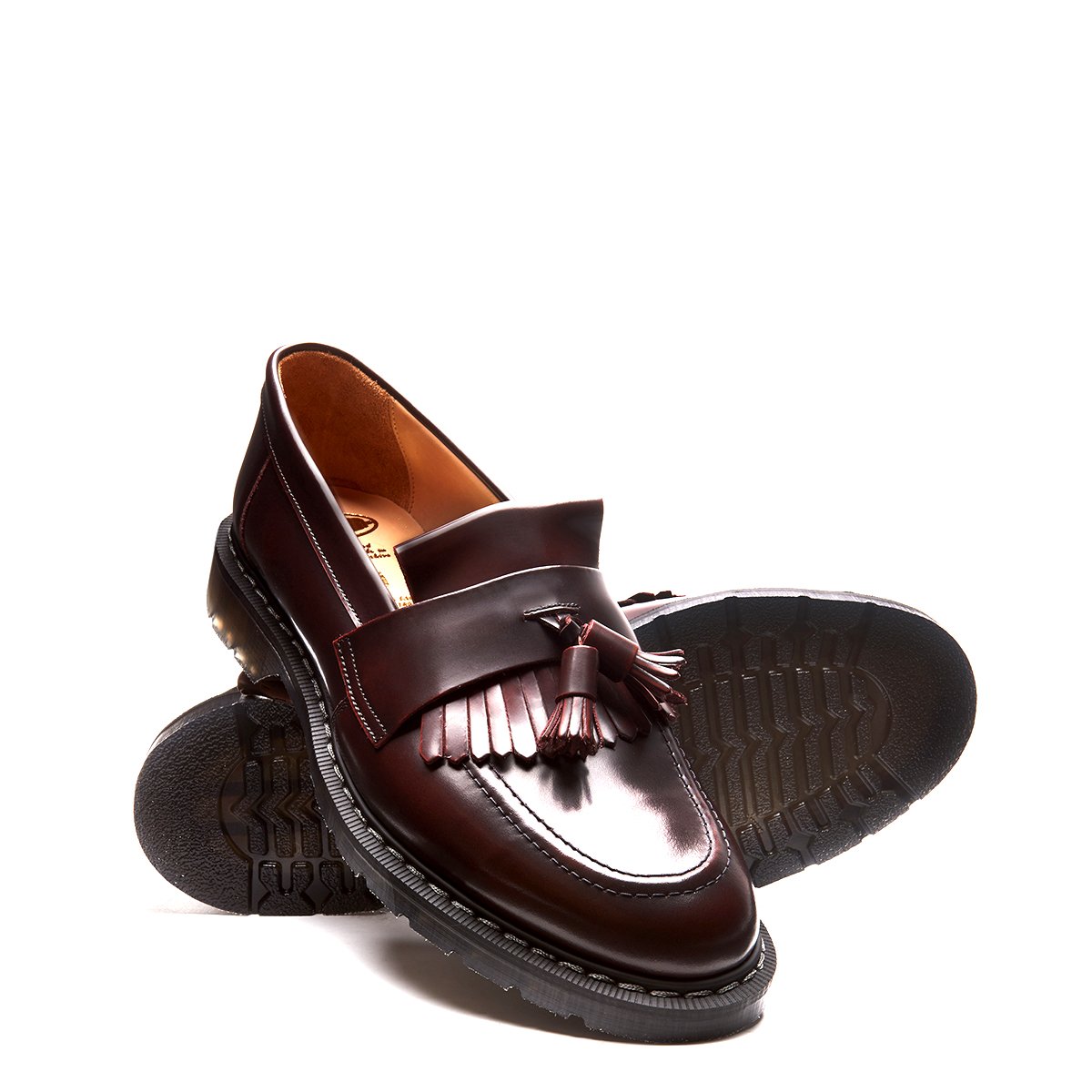 Solovair Tassel Loafer Burgundy Rub-Off