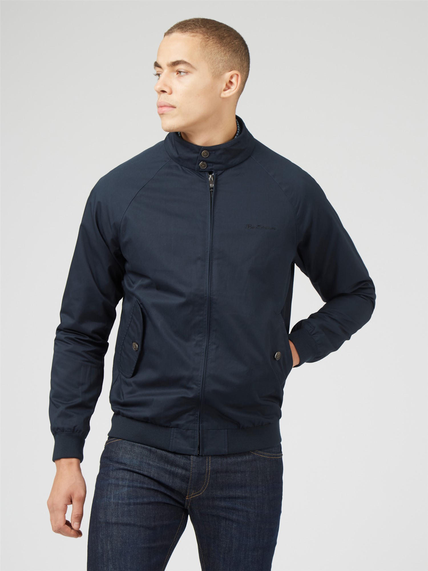 Ben Sherman Signature Harrington Jacke in Dark Navy