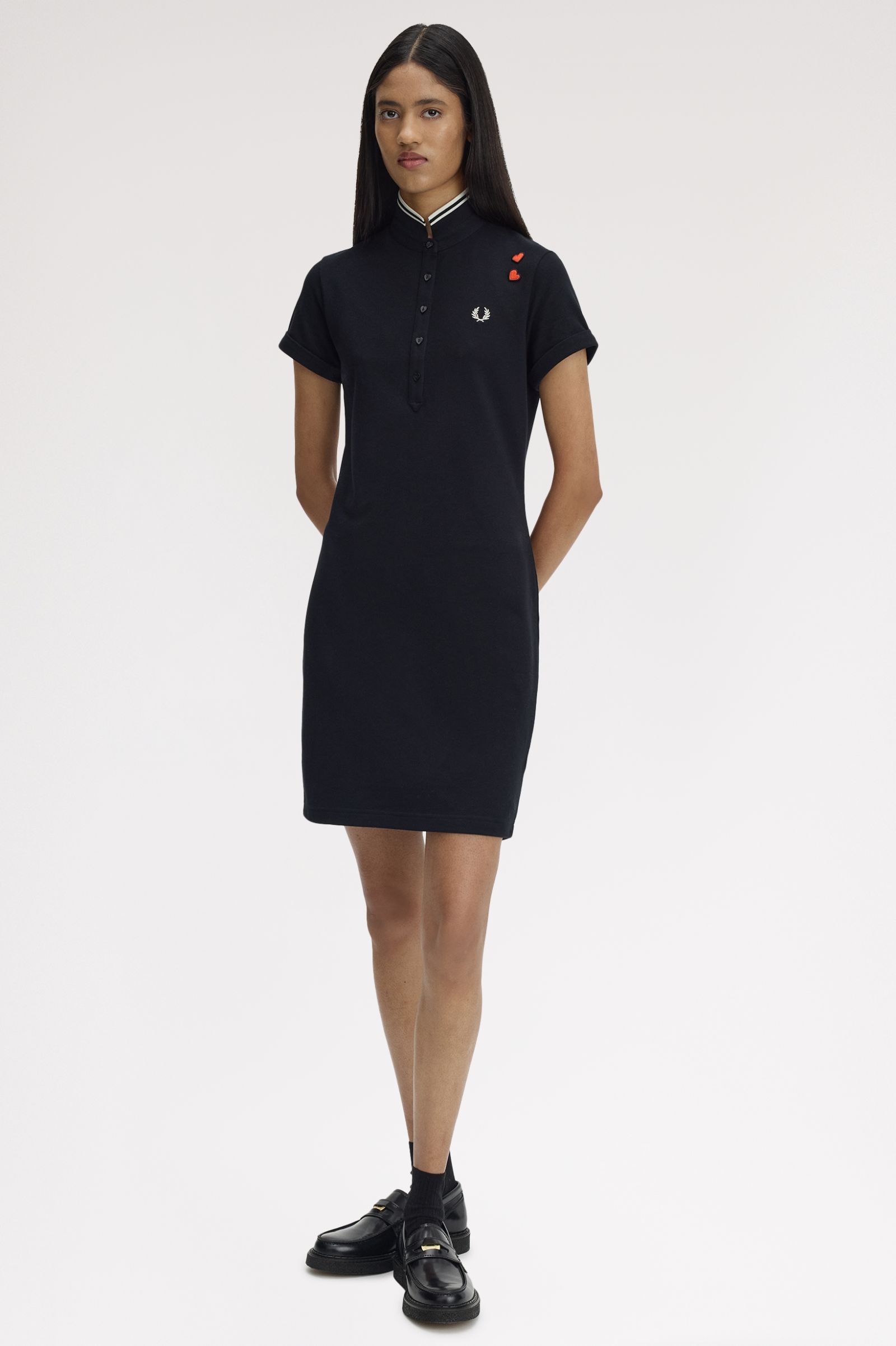 Fred Perry Amy Winehouse Tipped Polo Dress (Black)