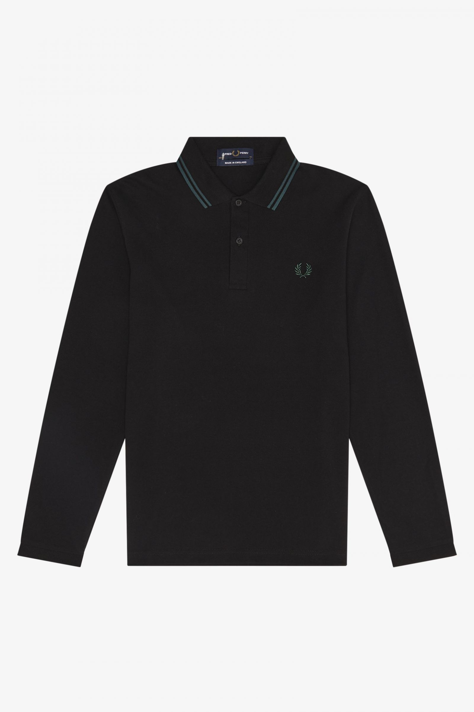 Fred Perry Poloshirt Langarm M1212 in Black/Petrol