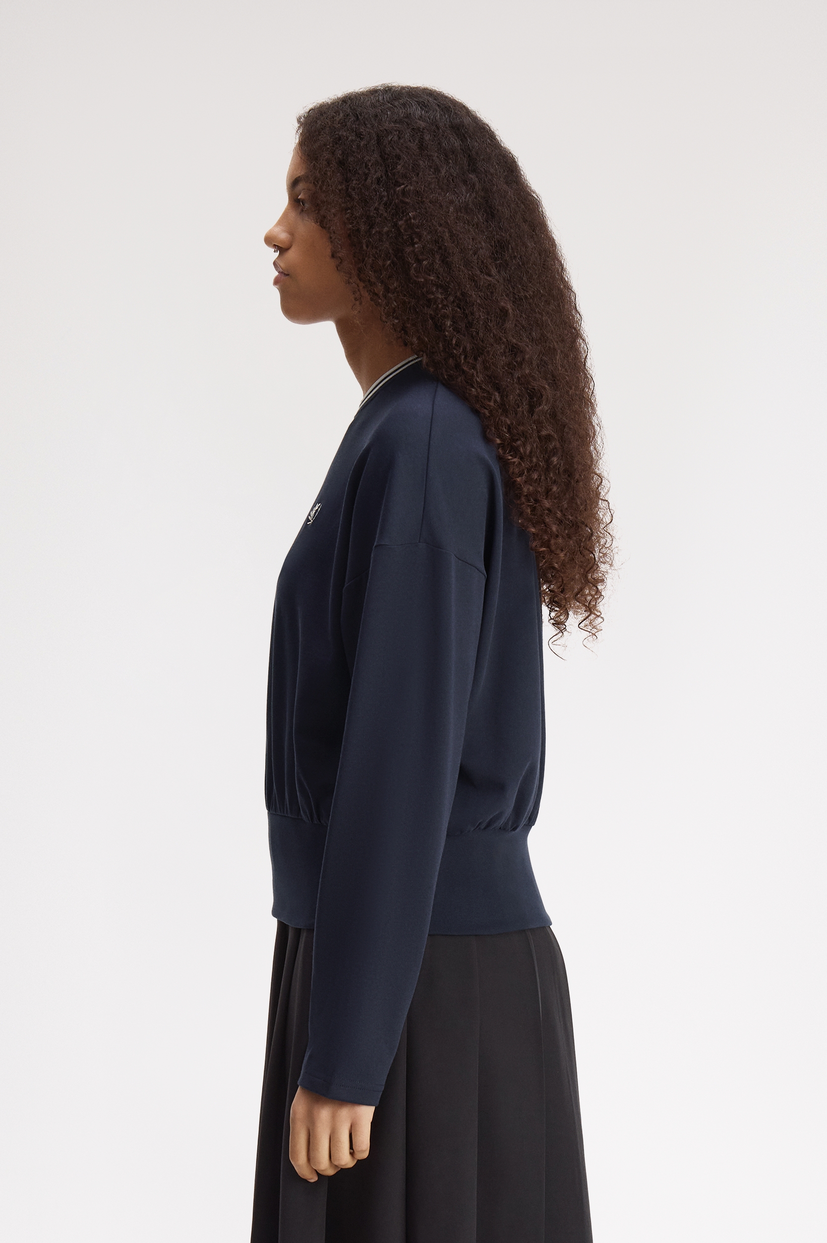 Fred Perry Damen Twin Tipped Long Sleeve T-Shirt (Navy)
