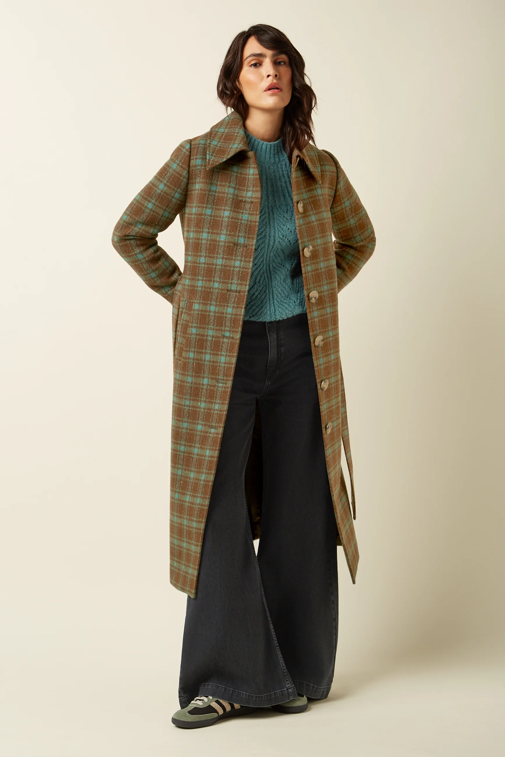 King Louie Arabella Coat Coppa Check (Bear Brown)