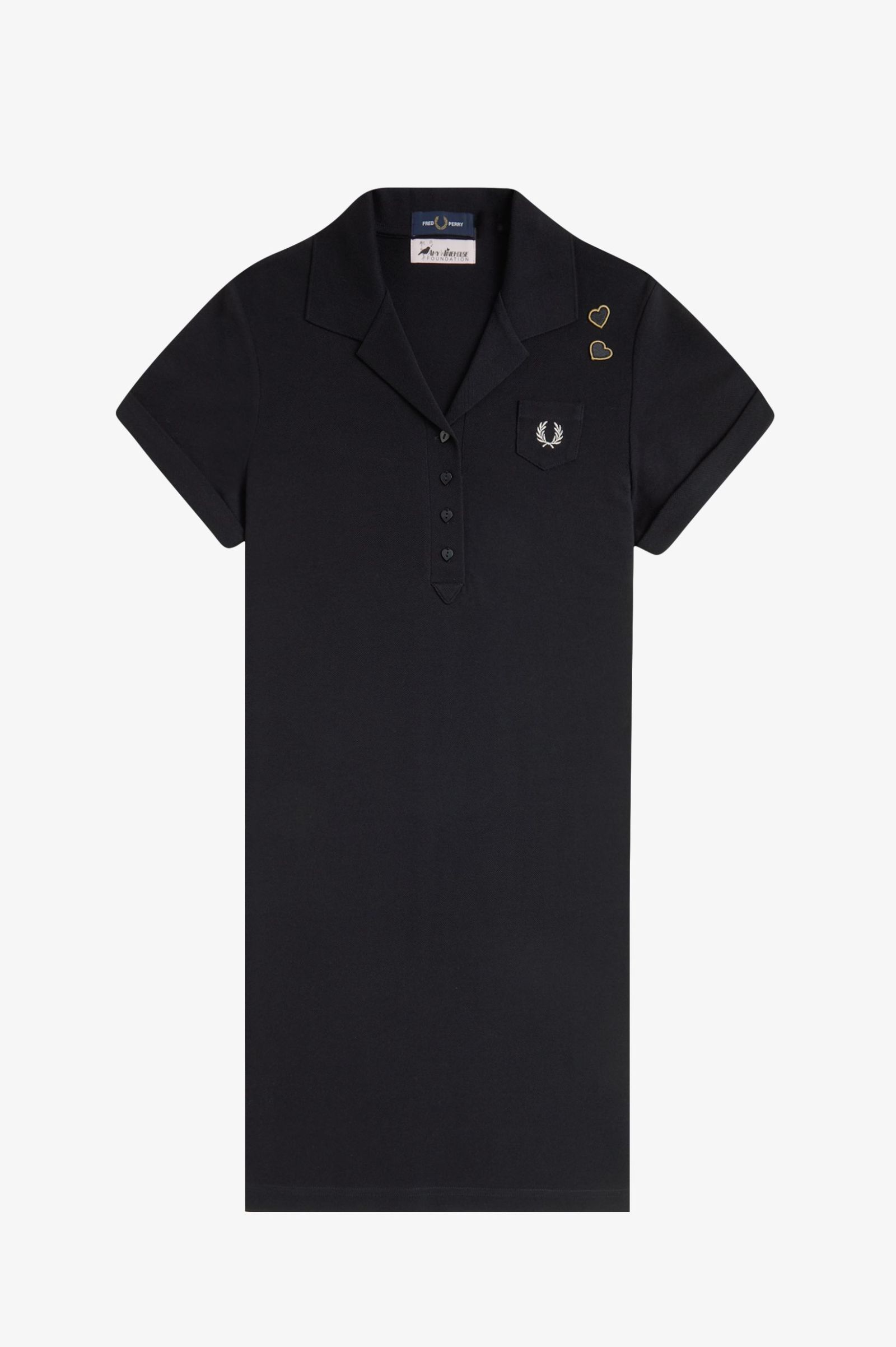 Fred Perry Amy Winehouse Pocket Detail Pique Dress (Black)