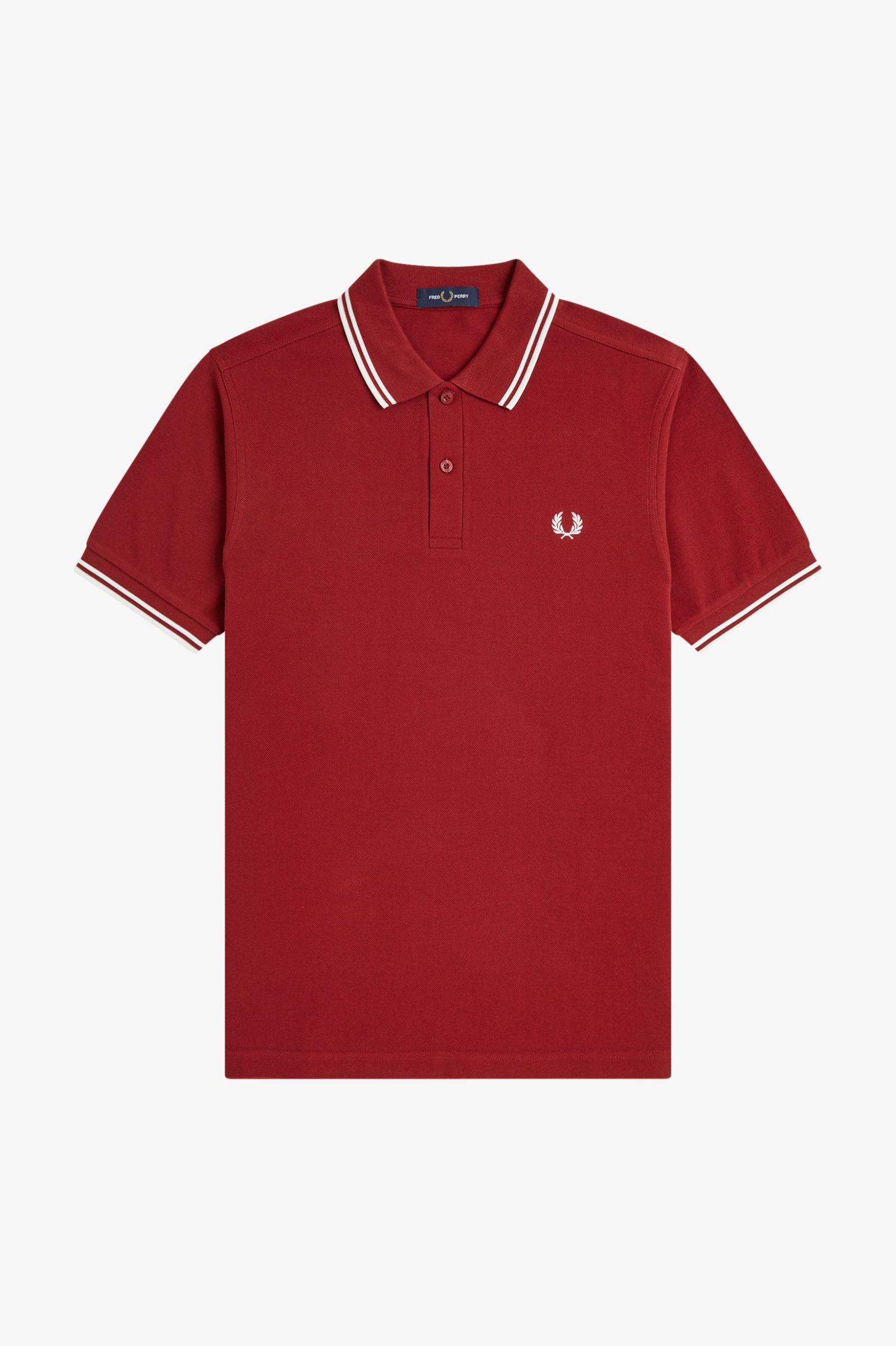 Fred Perry Twin Tipped Polo Shirt (Burnt Red/Snow White)
