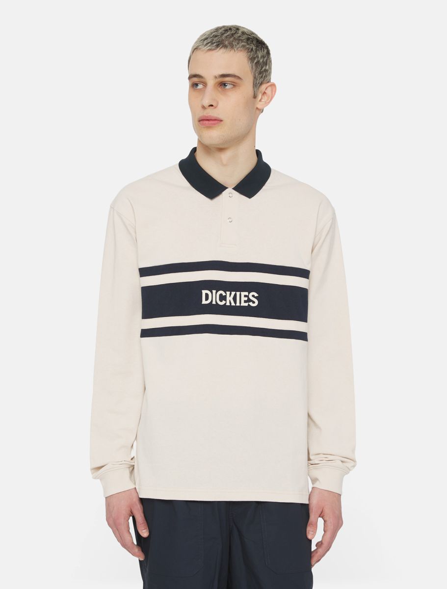 Dickies Yorktown Long Sleeve Rugby Shirt in Whitecap Grey