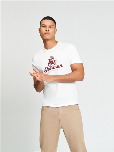 Ben Sherman Short Sleeve Race Day T-Shirt (Ivory)