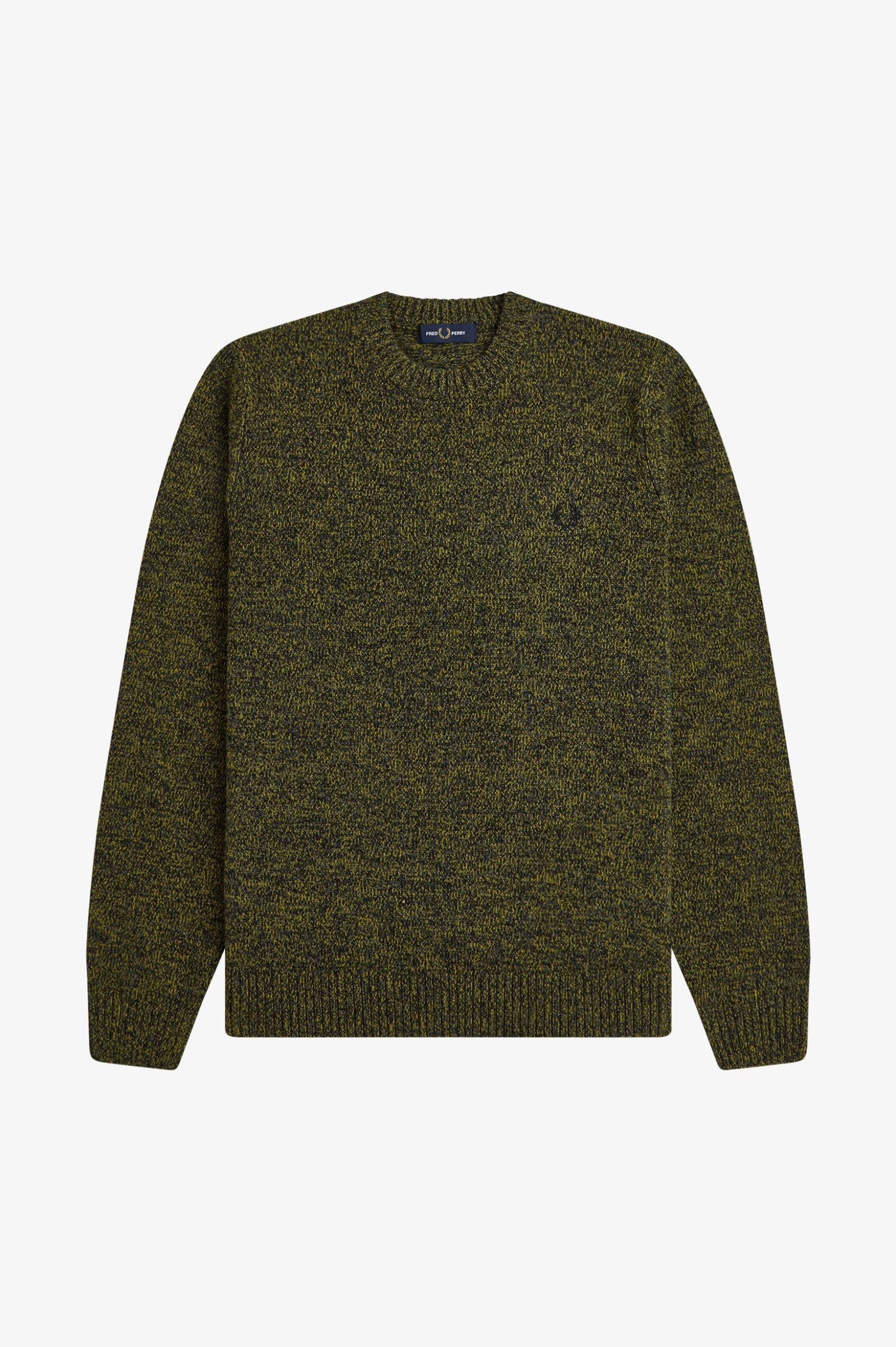 Fred Perry Twisted Marl Jumper (Anchor Grey/Tennis Ball Yellow/Black)