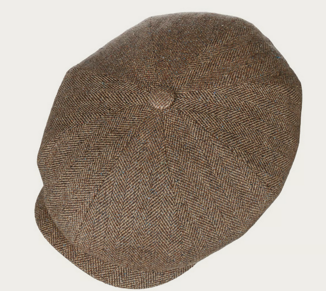 Stetson Hatteras Silk Flat Cap (Brown/Beige)