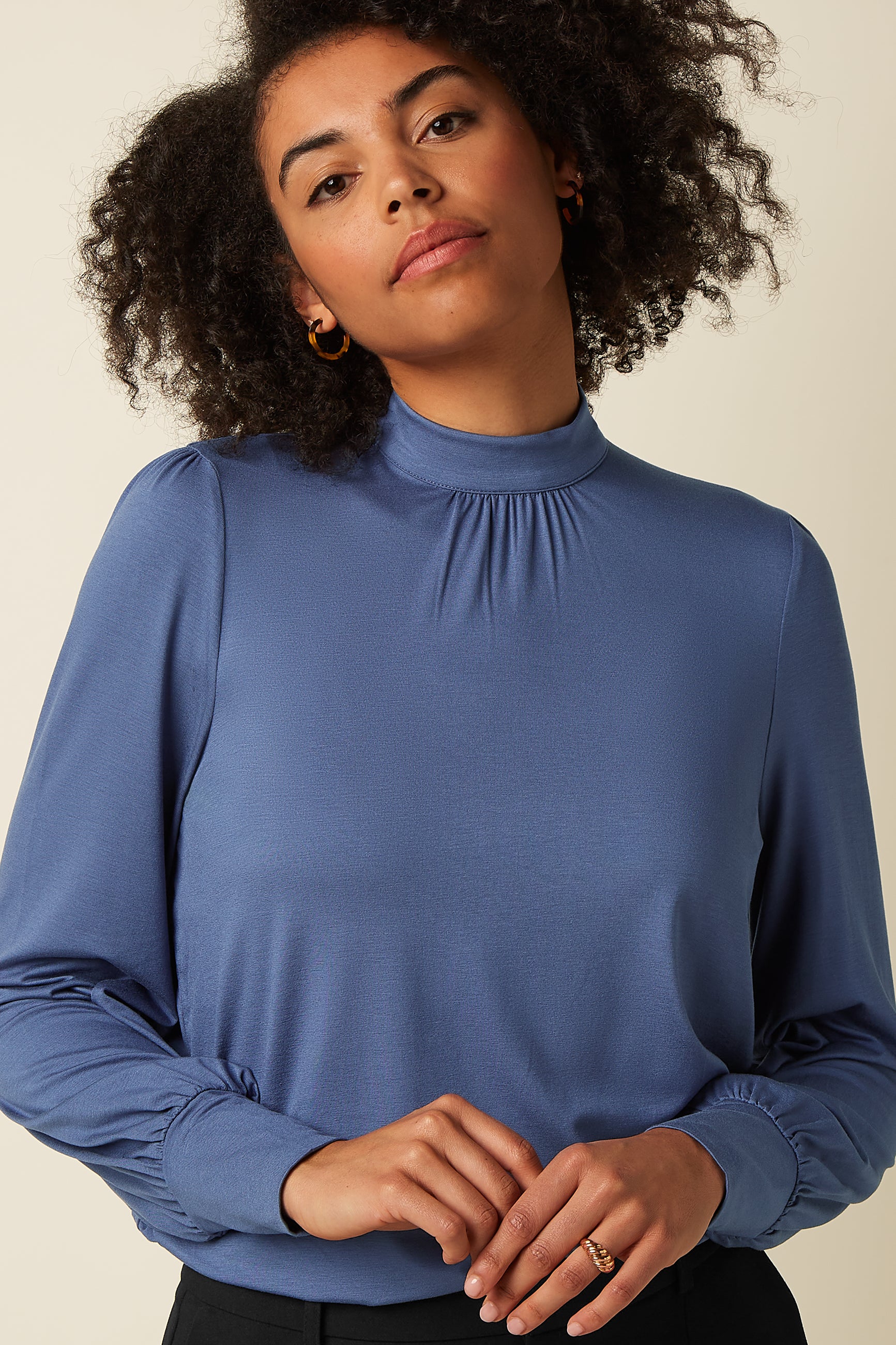 King Louie Phoebe Top Viscose Light (Shadow Blue)