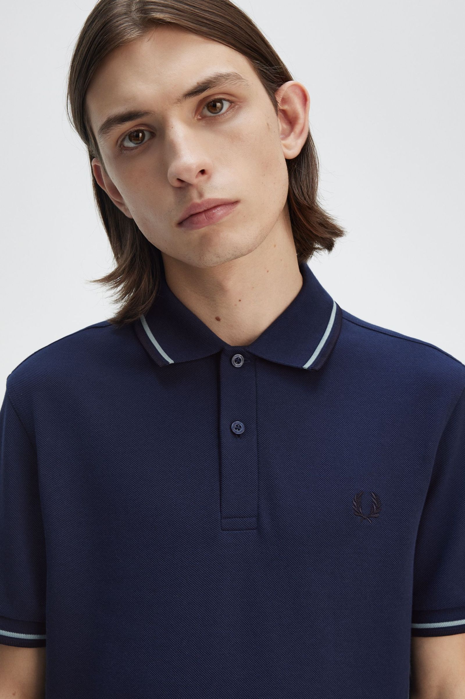 Fred Perry Twin Tipped Polo Shirt (Tennis Blue/Silver Blue/Navy)
