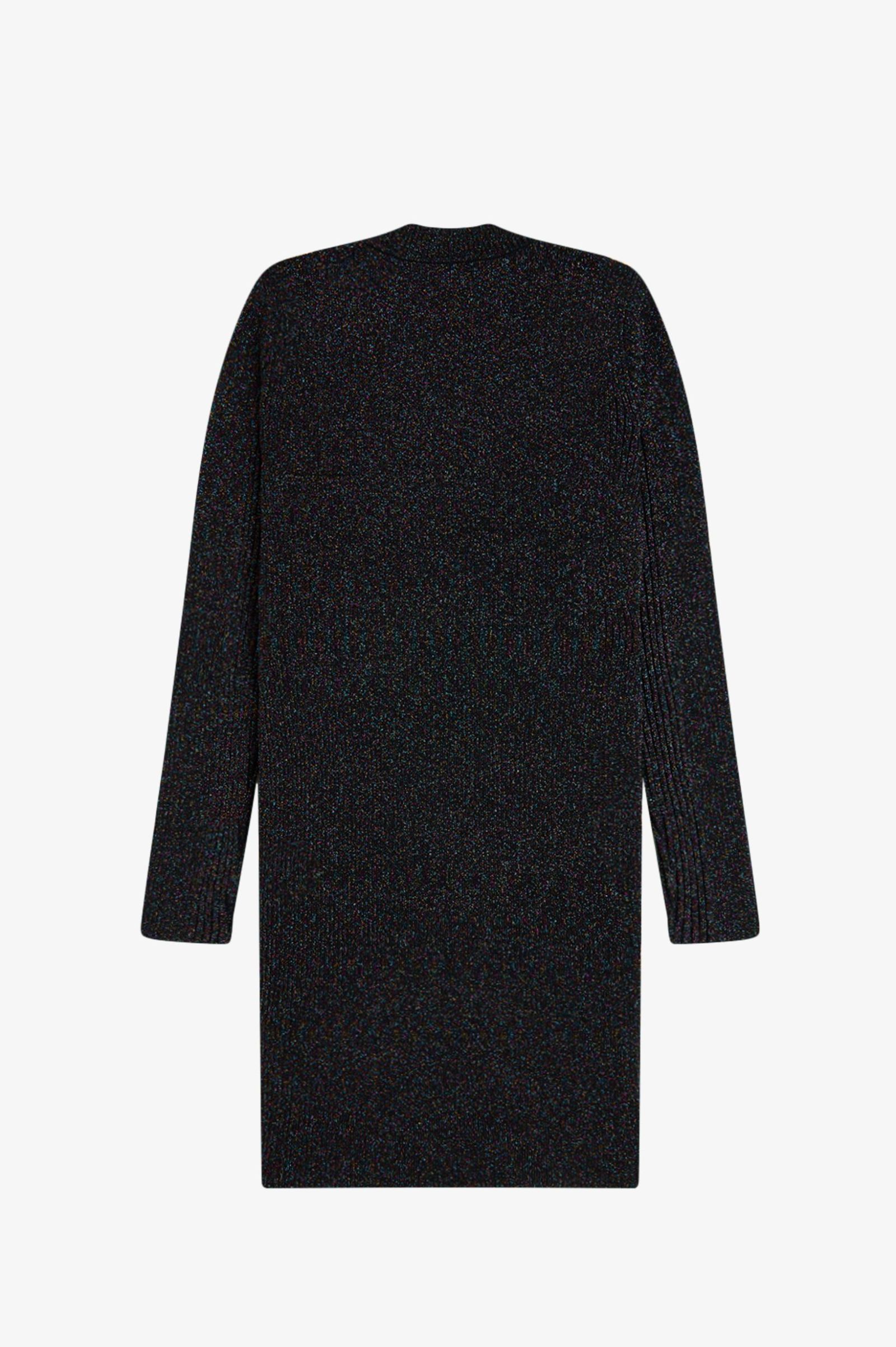 Fred Perry Amy Winehouse Metallic Ribbed Dress (Black) 