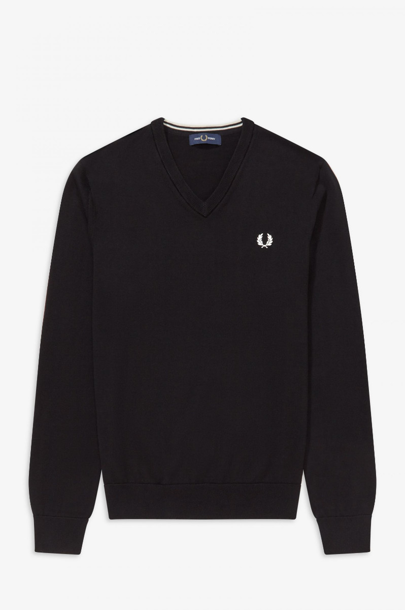 Fred Perry Pullover Classic V-Neck Black-M