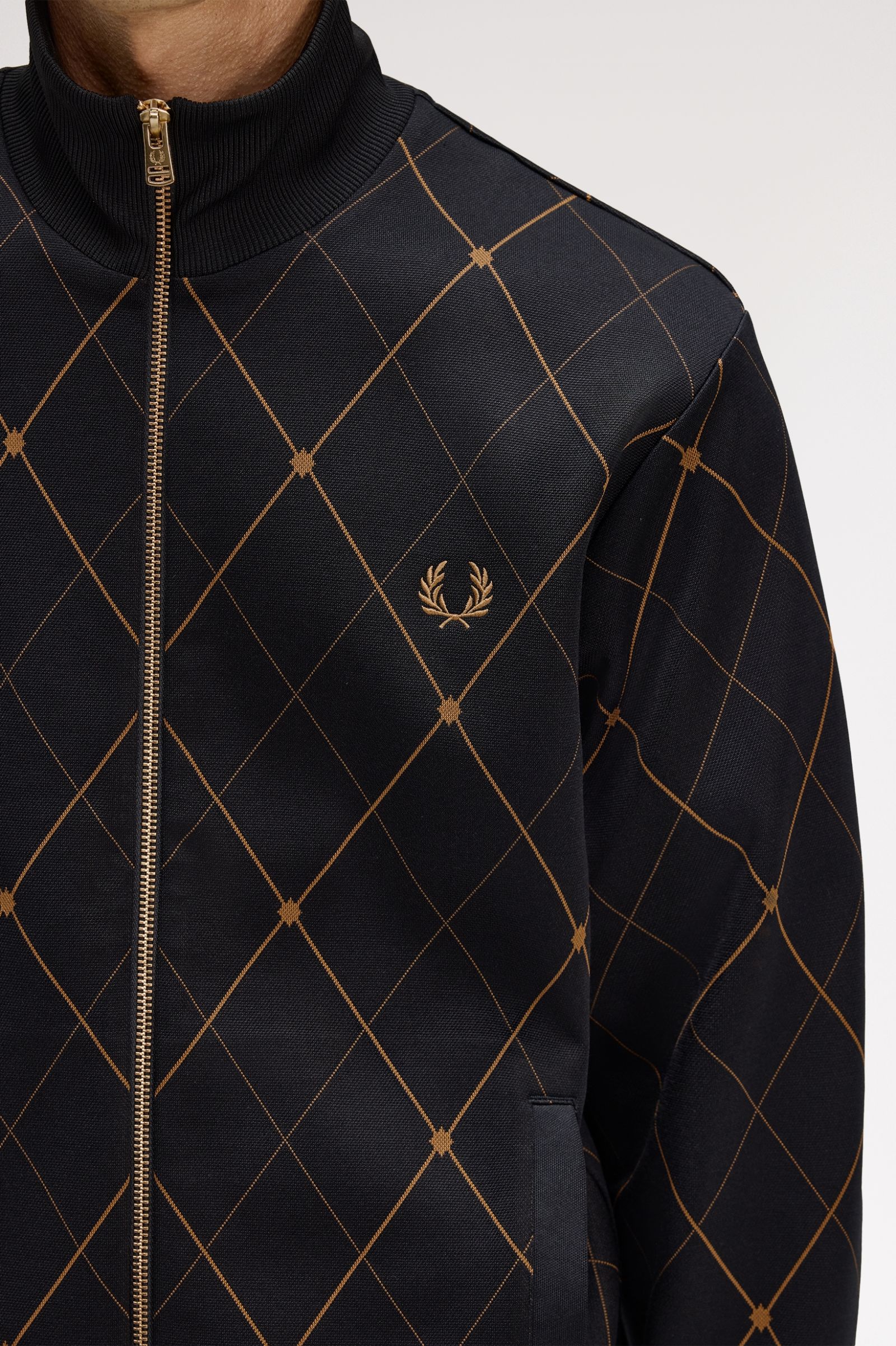Fred Perry Argyle Track Jacket (Black)