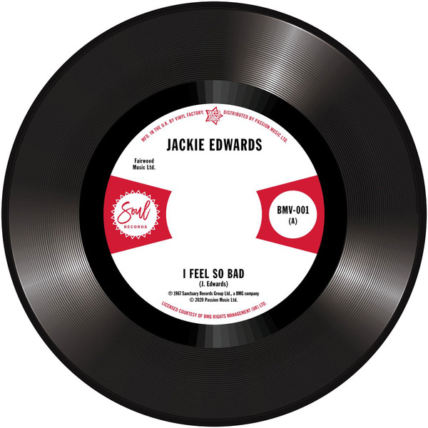 Jackie Edwards - I Feel So Bad / Del Davis - Baby Don't Wake Me (7")