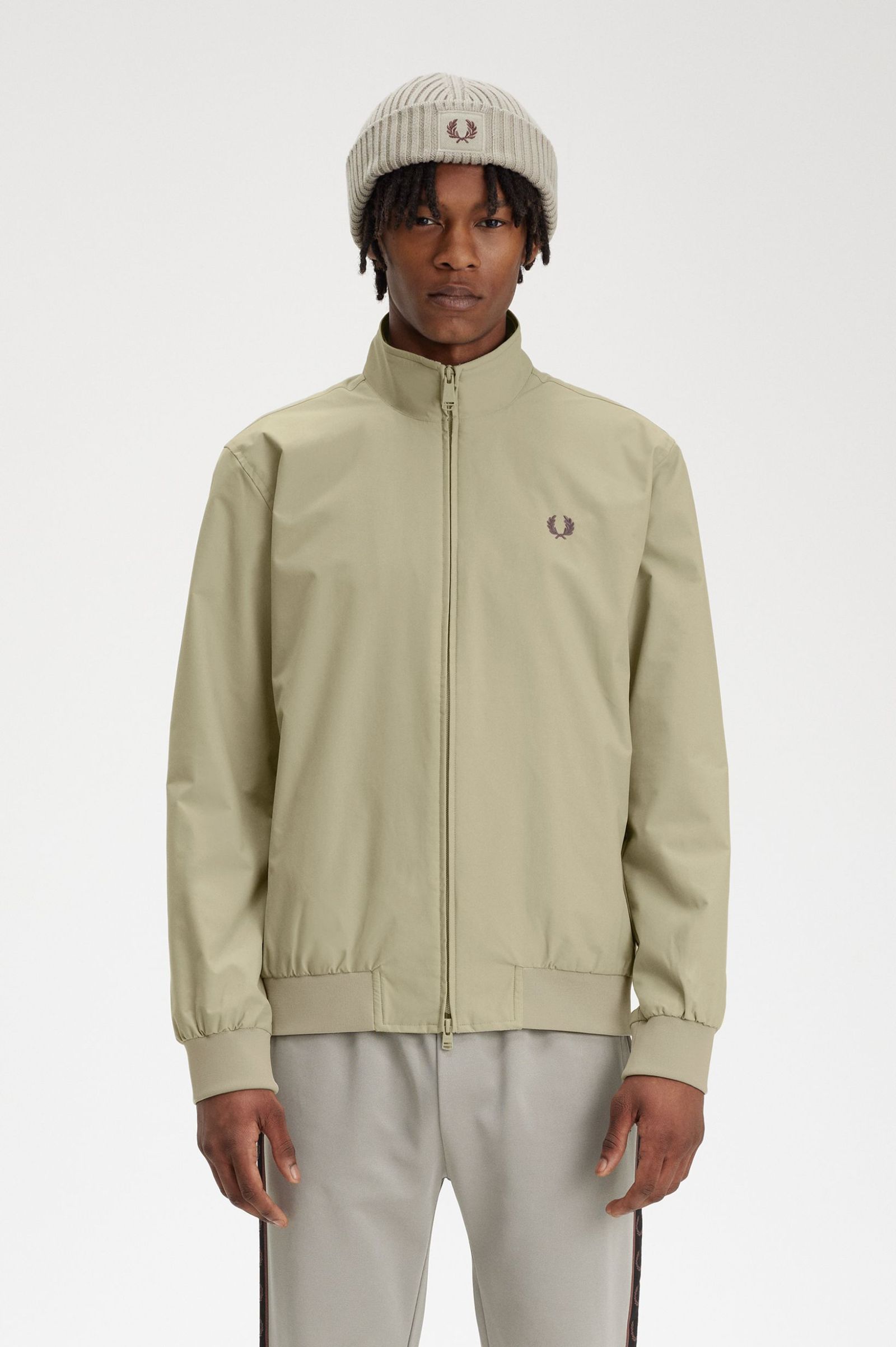 Fred Perry Brentham Jacket in Warm Grey 