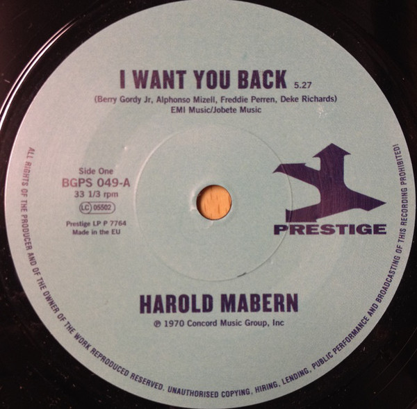 Harold Mabern - I Want You Back / Funk Inc. - Sister Janie (7")