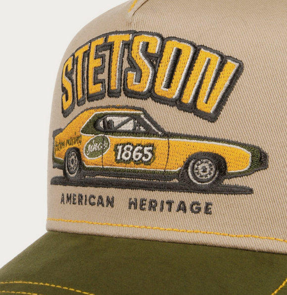 Stetson Muscle Car Heritage Trucker Cap (Beige/Green)