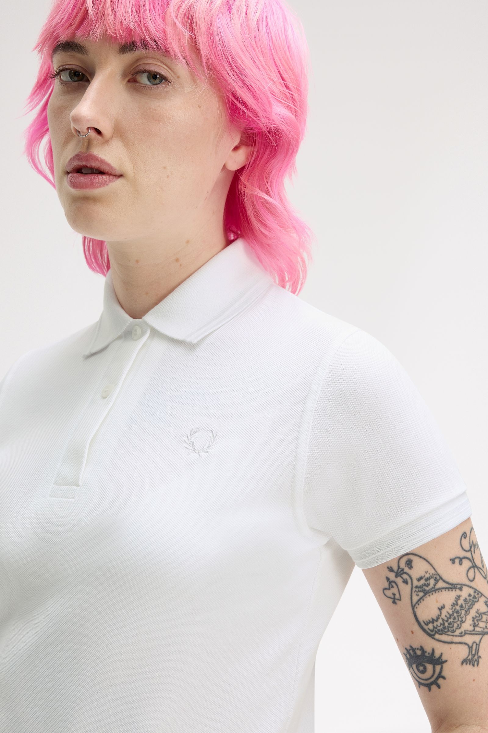 Fred Perry Made in England G12 Twin Tippd Polo Shirt (White/White)