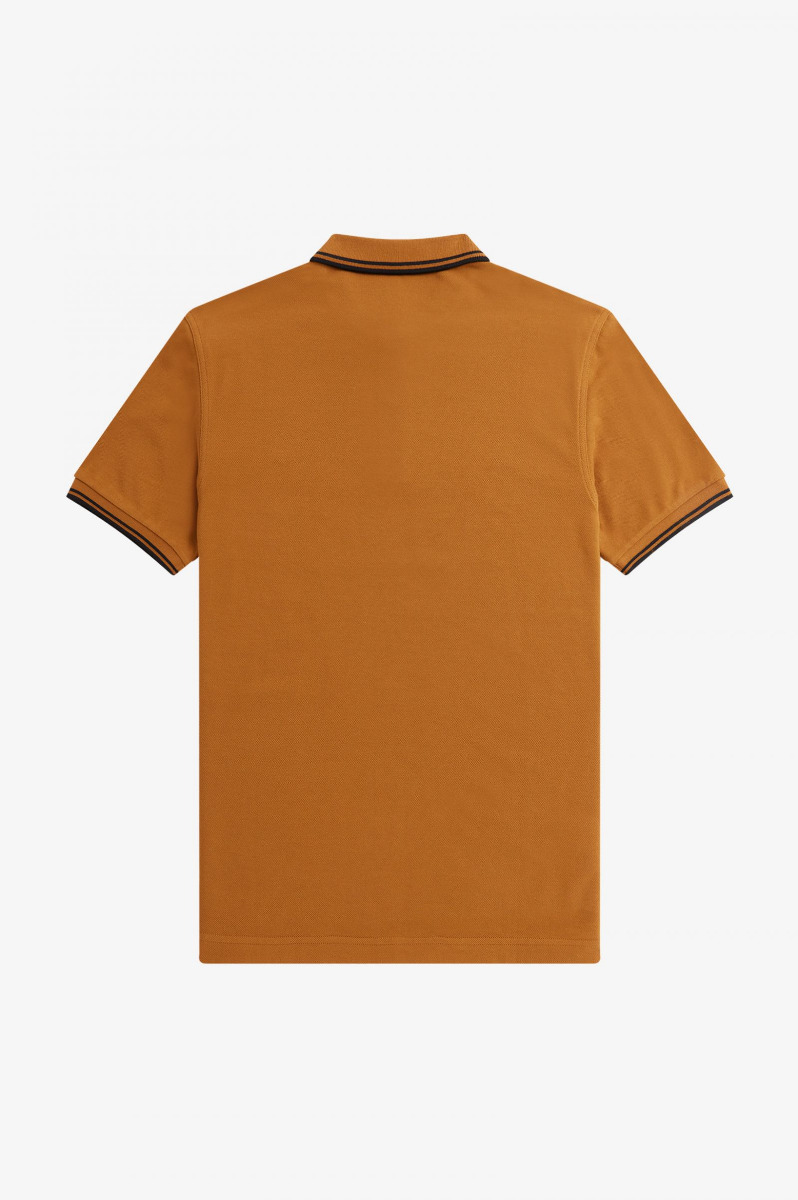 Fred Perry Twin Tipped Polo Shirt M3600 Dark Caramel/Black-XXXL