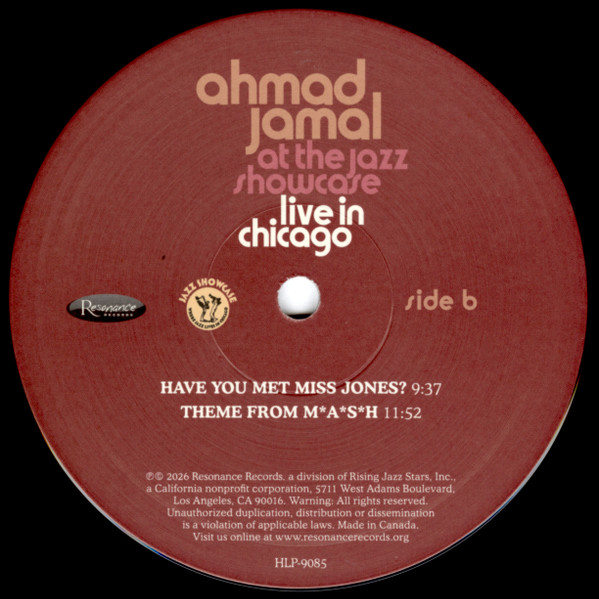 Ahmad Jamal – At The Jazz Showcase Live In Chicago  (DOLP) RSD 26   