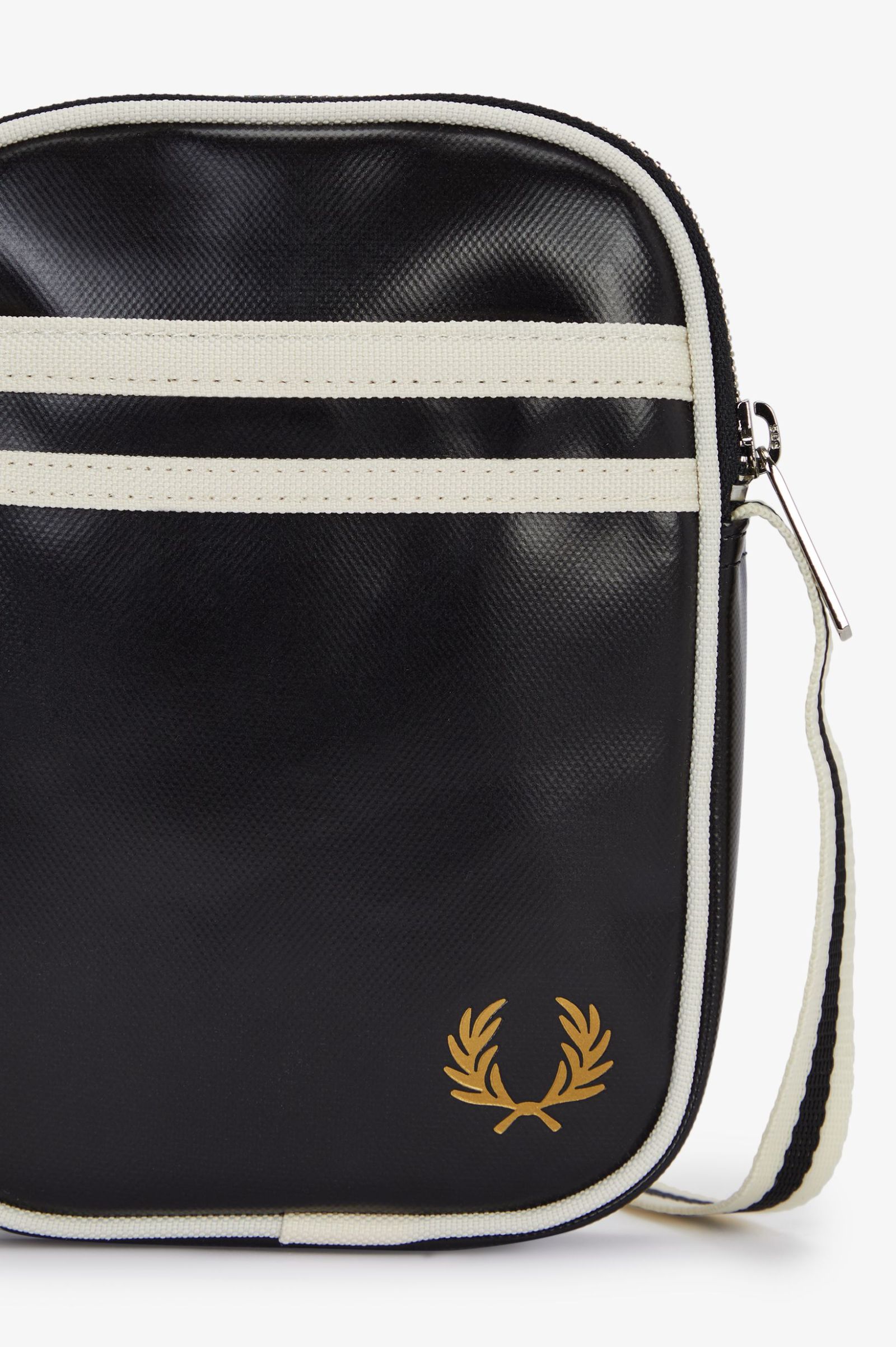 Fred Perry Classic Small Side Bag in Black/Ecru