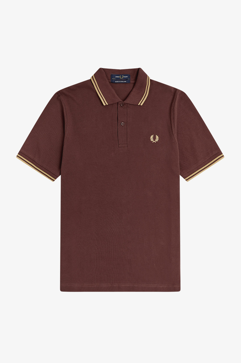 Fred Perry Made In England Twin Tipped Polo Shirt M12 Henna-40
