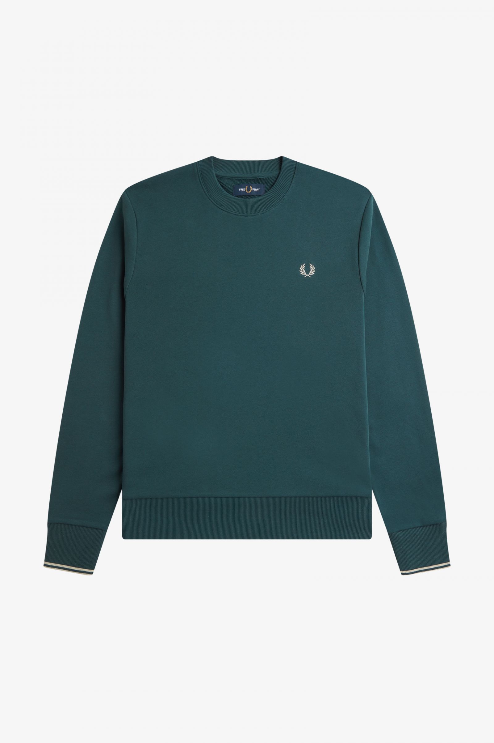 Fred Perry Crew Neck Sweatshirt in Petrol Blue 