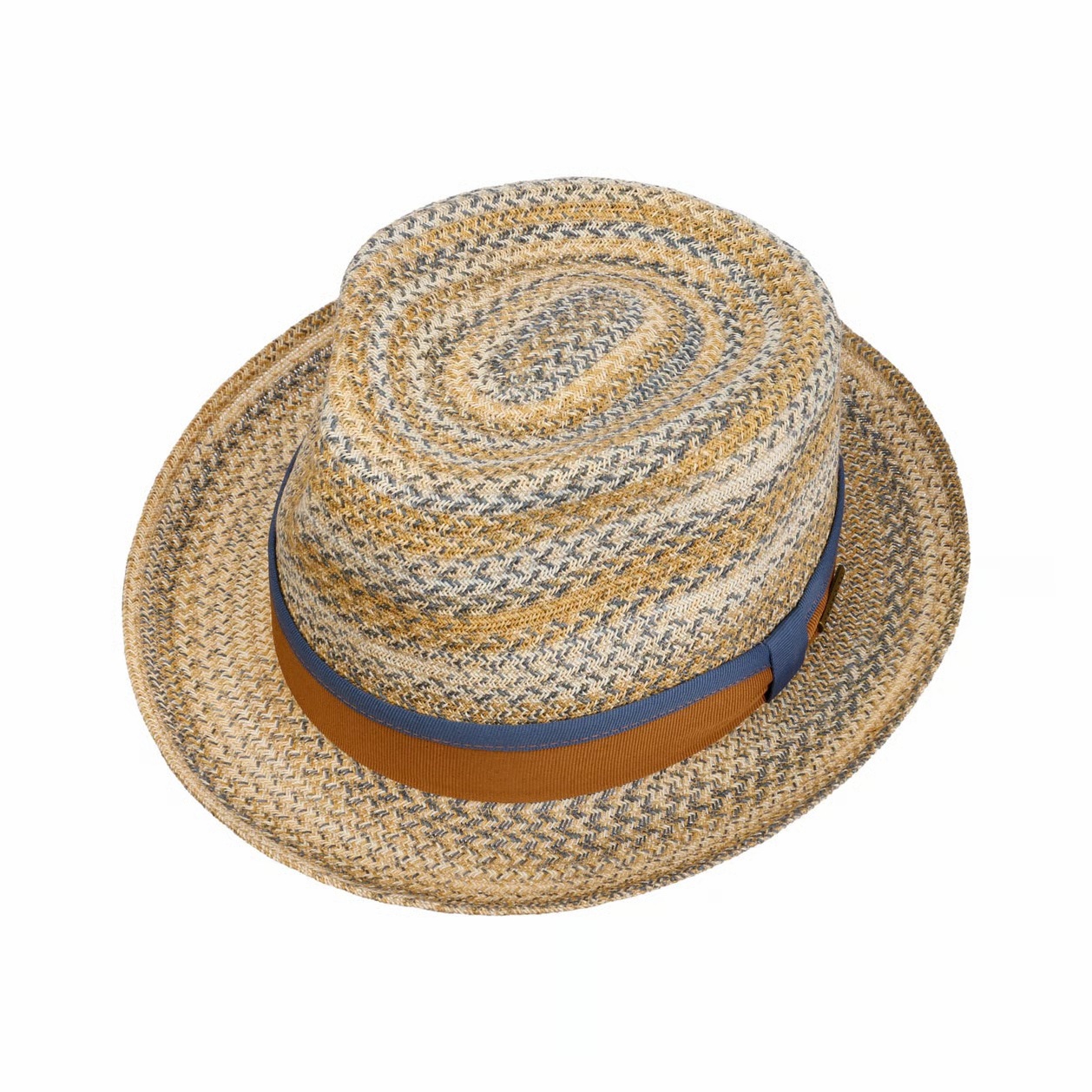 Stetson Bellano Toyo Player Straw Hat (Beige/Blue)