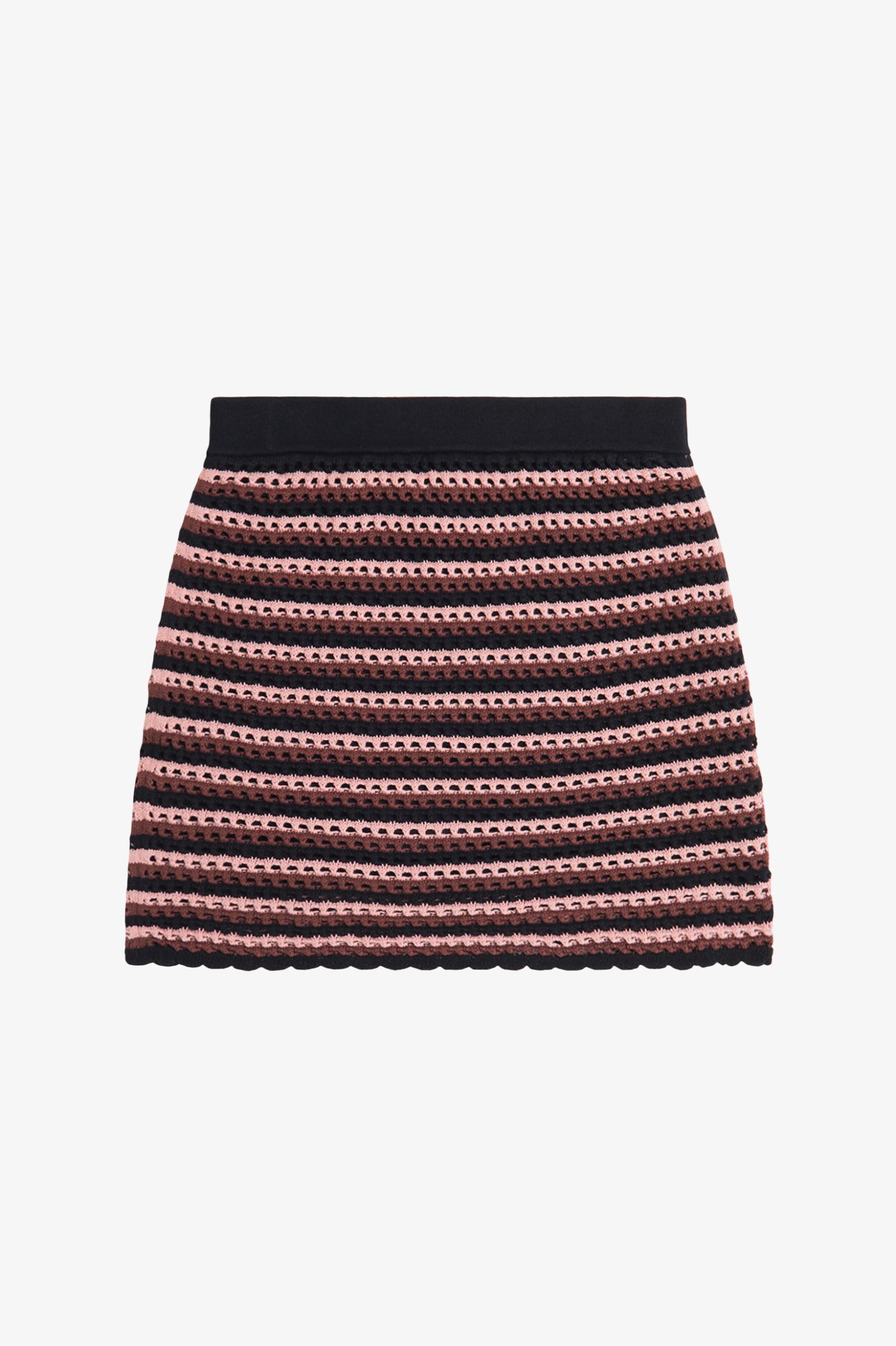 Fred Perry Open-Knit Skirt in Black